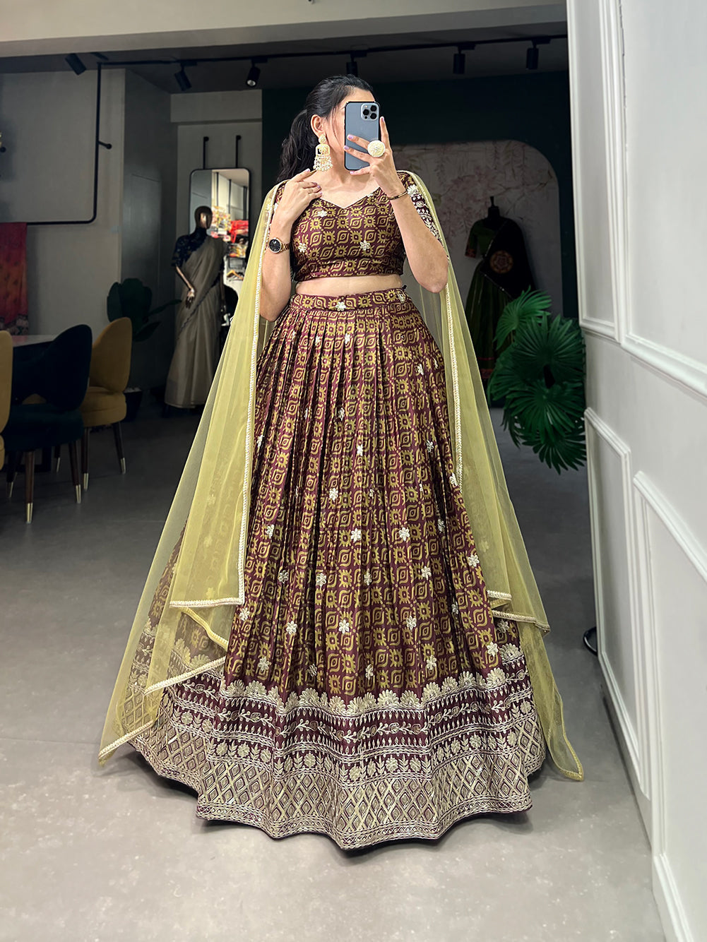 Awesome Digital Print With Embroidery Sequence Work Lehenga Choli