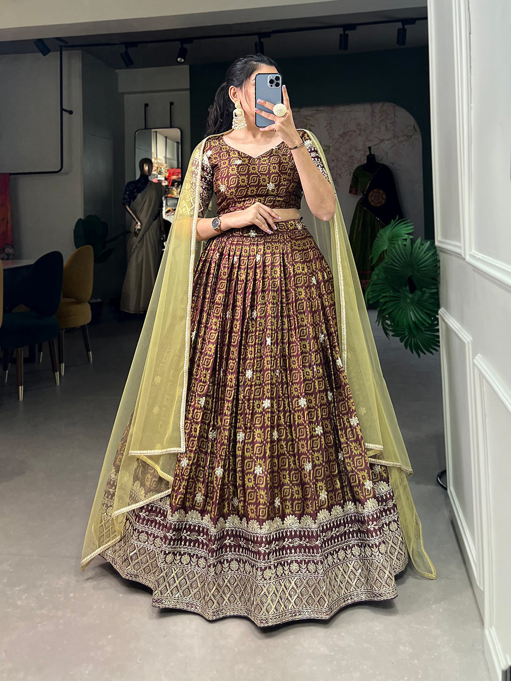 Awesome Digital Print With Embroidery Sequence Work Lehenga Choli