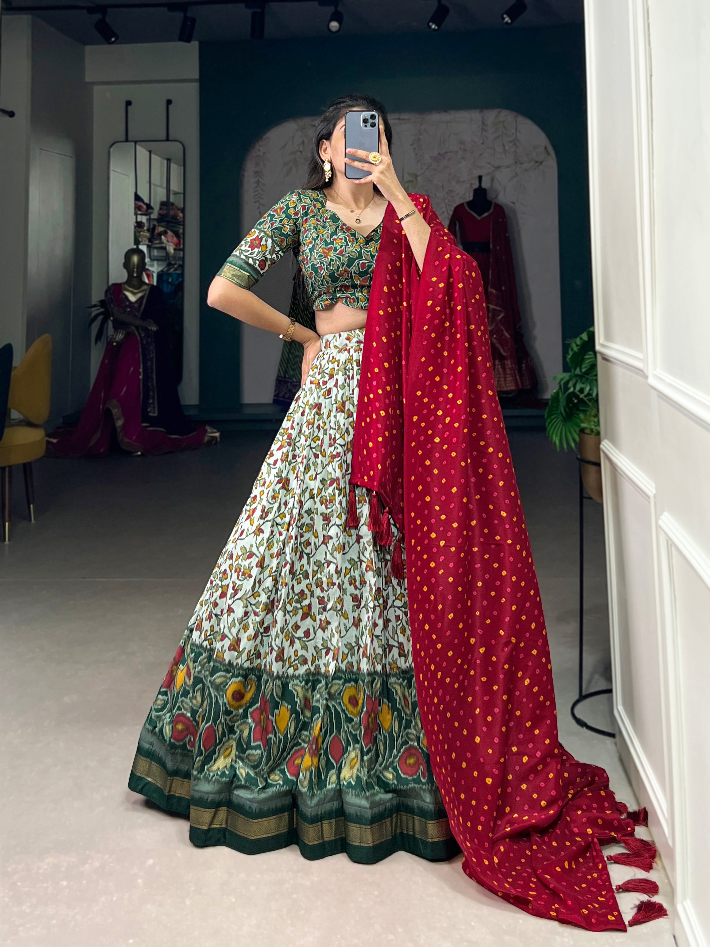 Latest Presenting Beautiful Heavy Tussar Silk Lehenga Choli With Dupatta