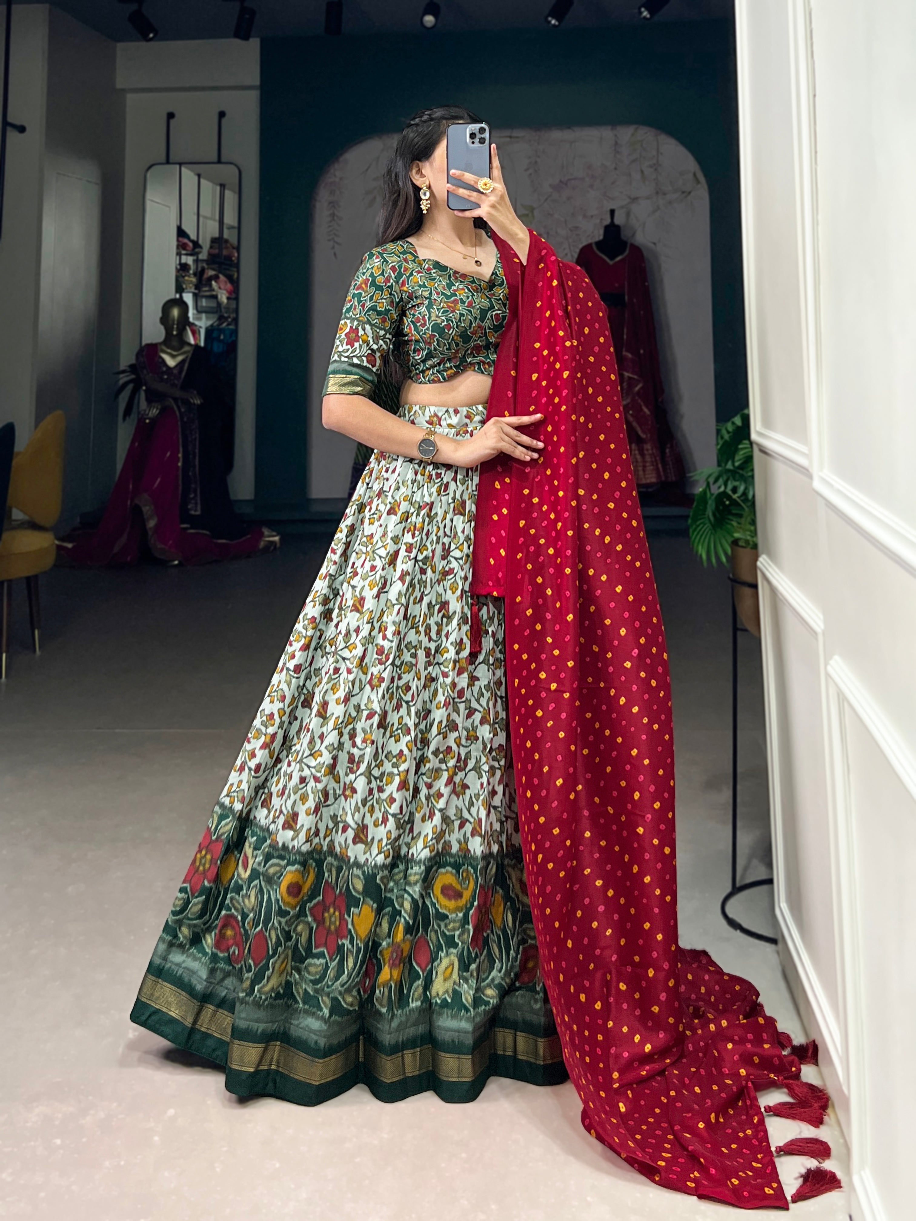 Latest Presenting Beautiful Heavy Tussar Silk Lehenga Choli With Dupatta