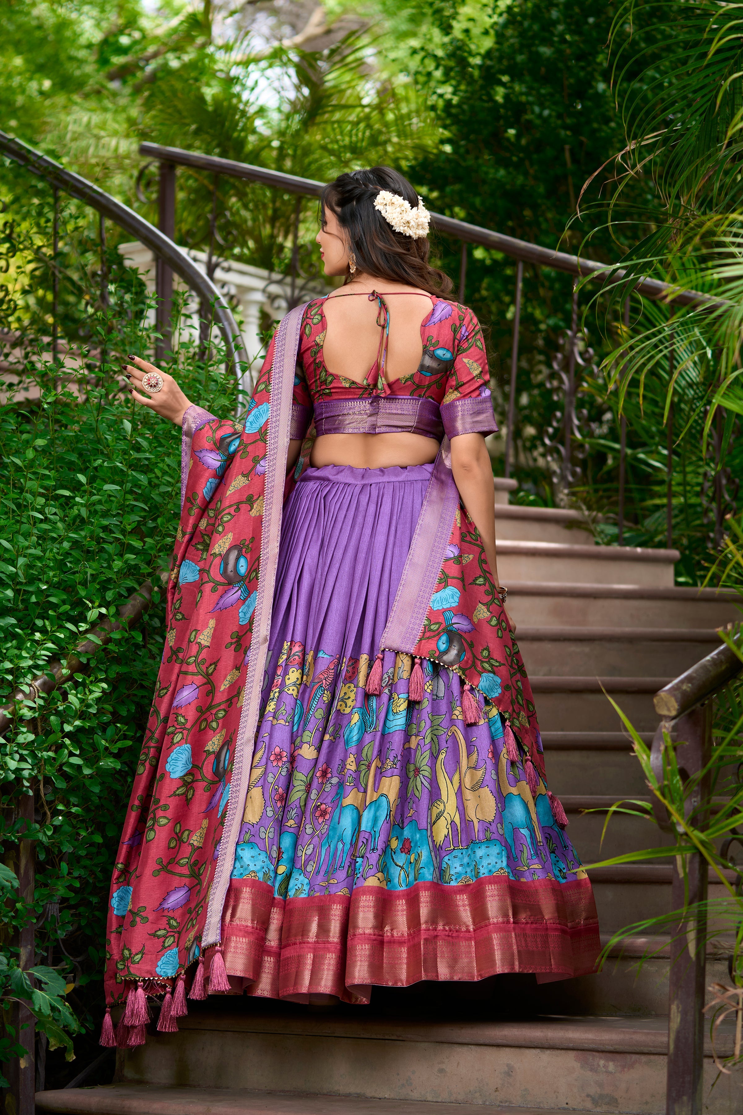 Festive Wear Women's Dola Silk With Kalamkari Print Lehenga Choli Set