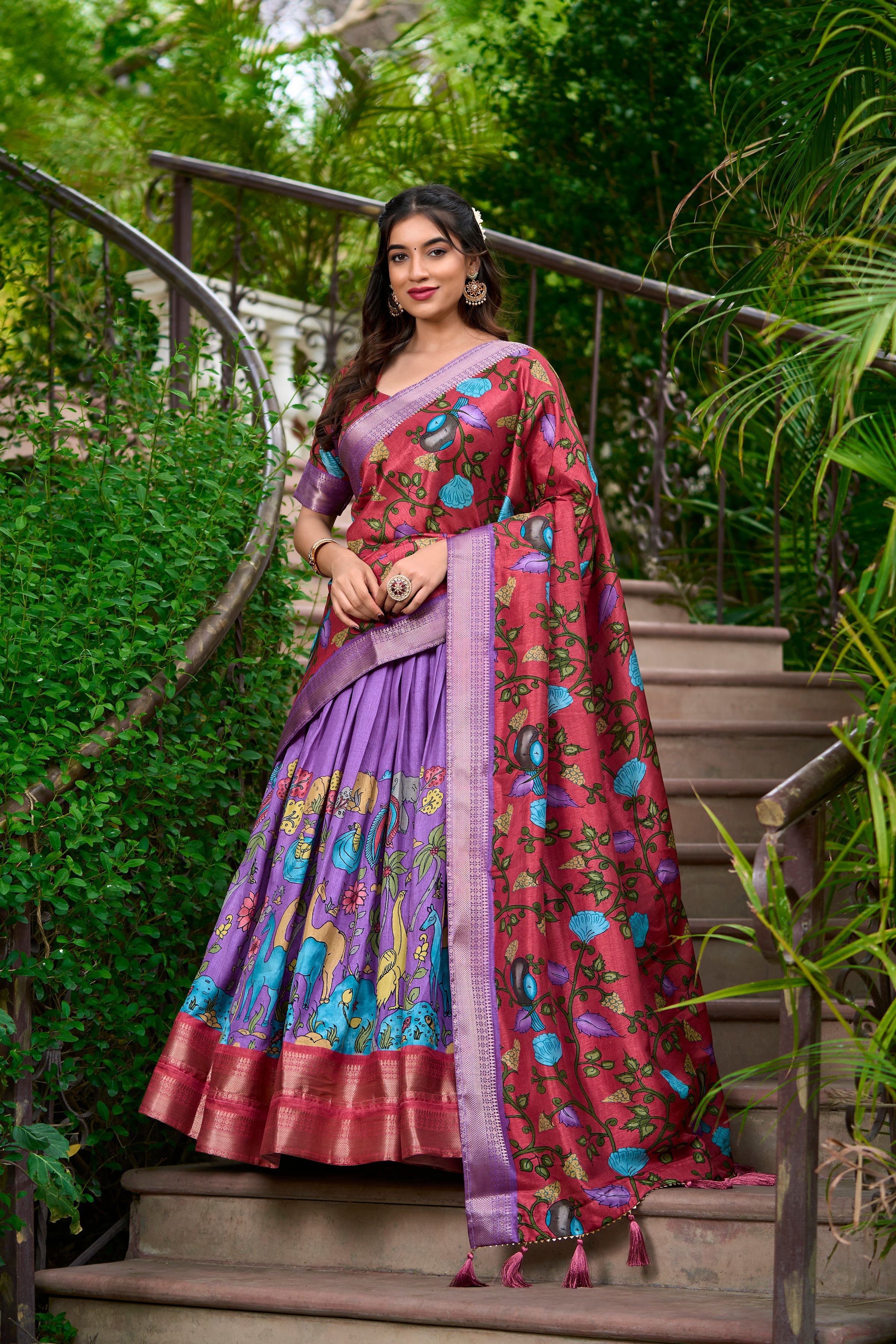 Festive Wear Women's Dola Silk With Kalamkari Print Lehenga Choli Set