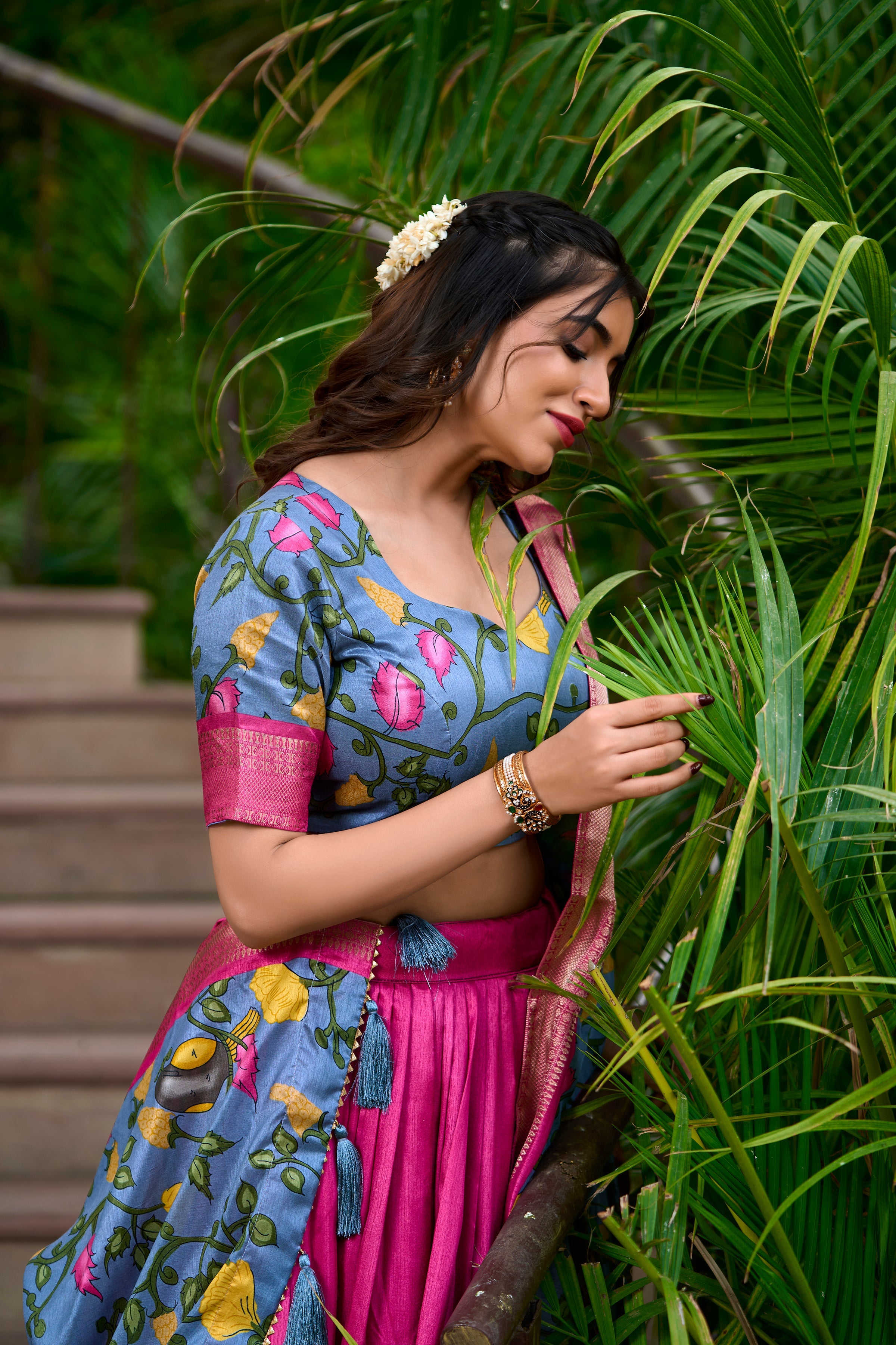 Festive Wear Women's Dola Silk With Kalamkari Print Lehenga Choli Set