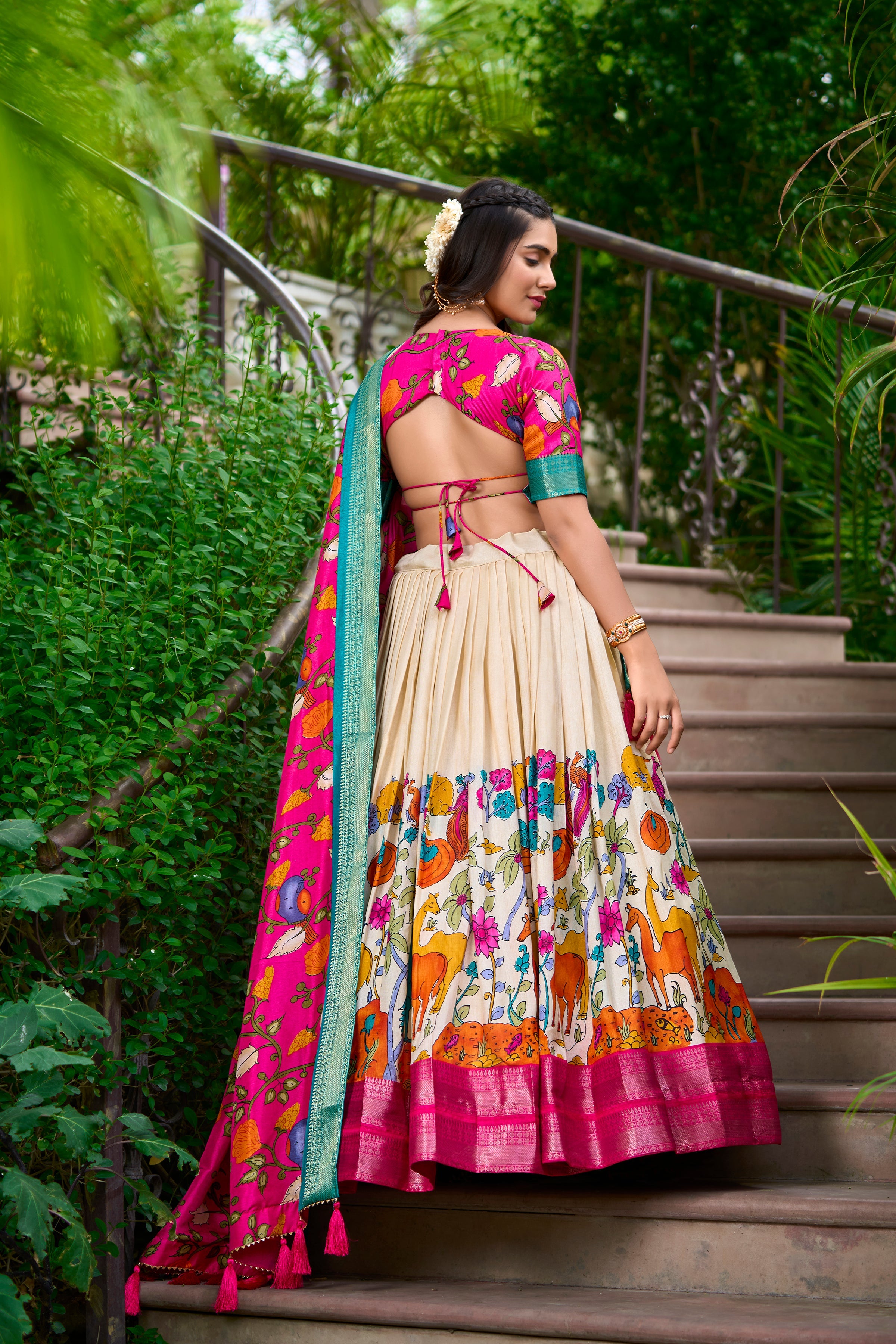 Festive Wear Women's Dola Silk With Kalamkari Print Lehenga Choli Set