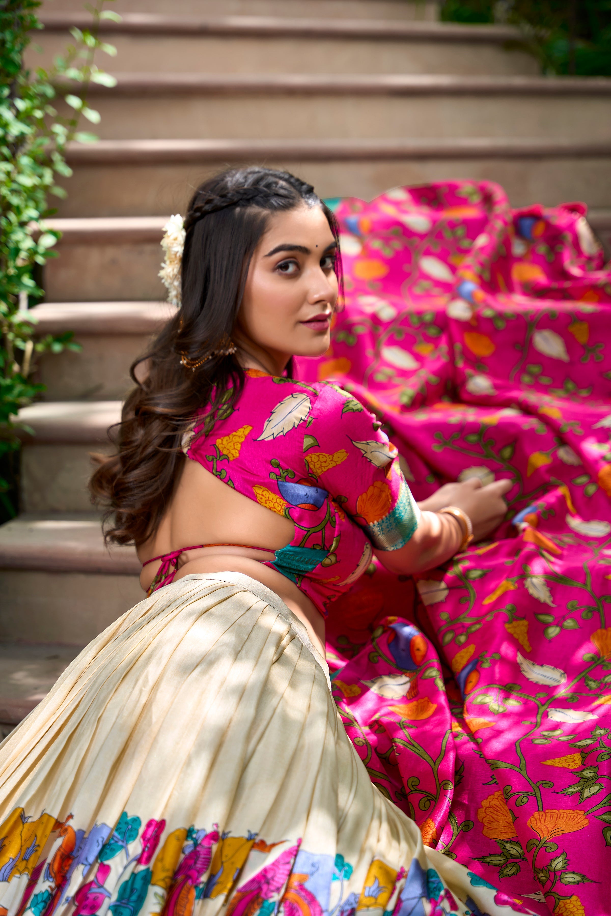 Festive Wear Women's Dola Silk With Kalamkari Print Lehenga Choli Set