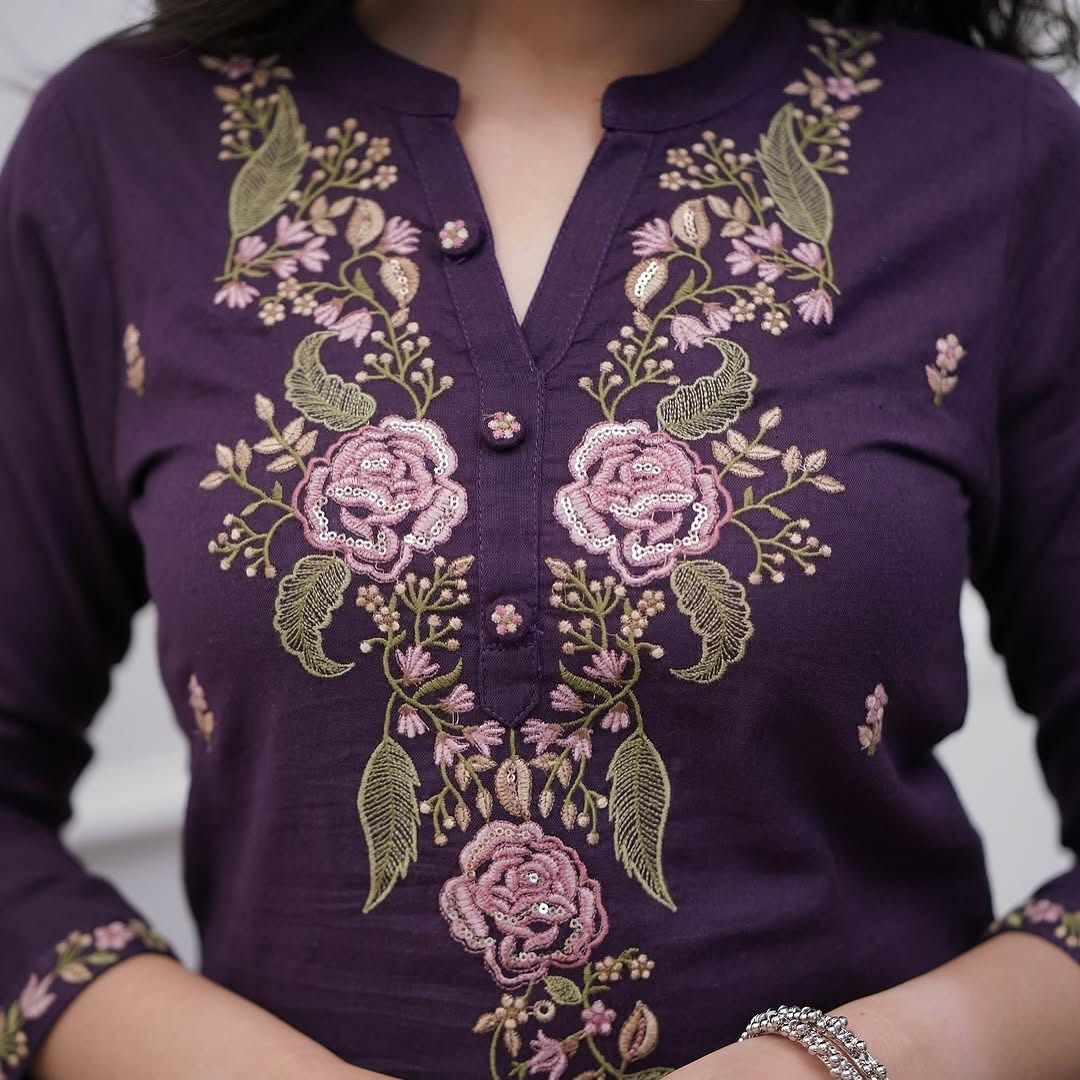 Women Viscose Silk Embroidered Kurta With Pant & Dupatta