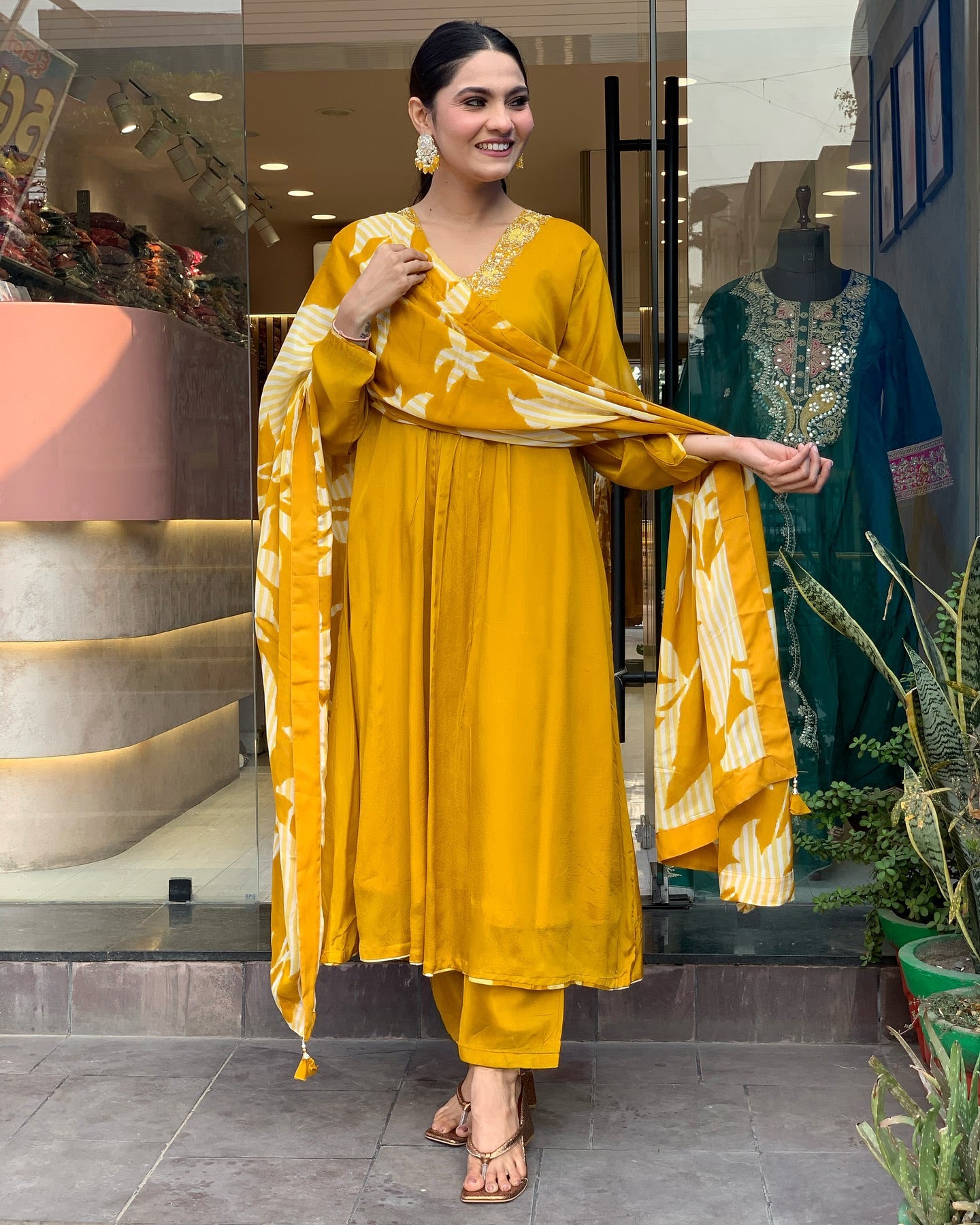 Women's Viscose Chanderi Kurta Set with Dupatta