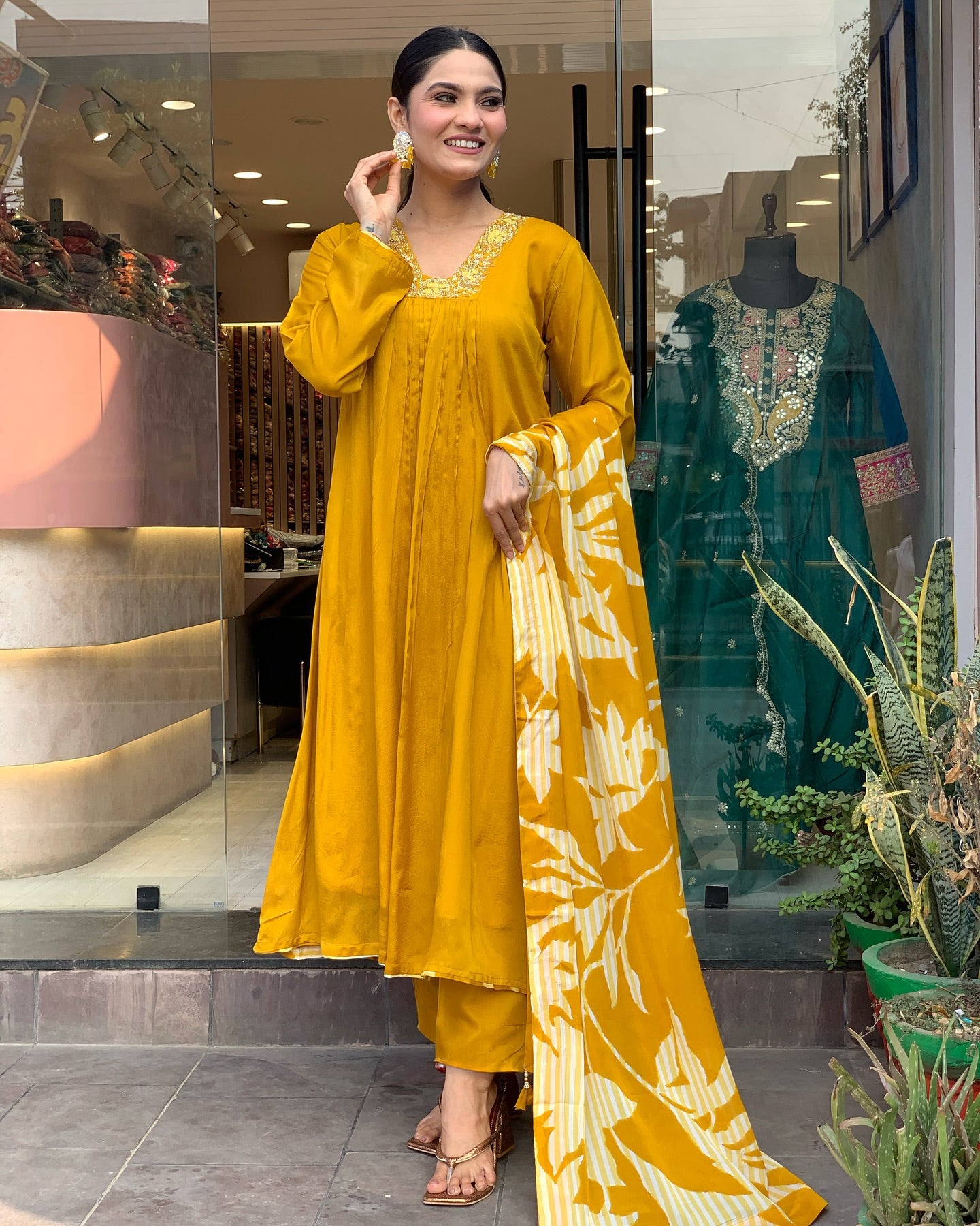 Women's Viscose Chanderi Kurta Set with Dupatta