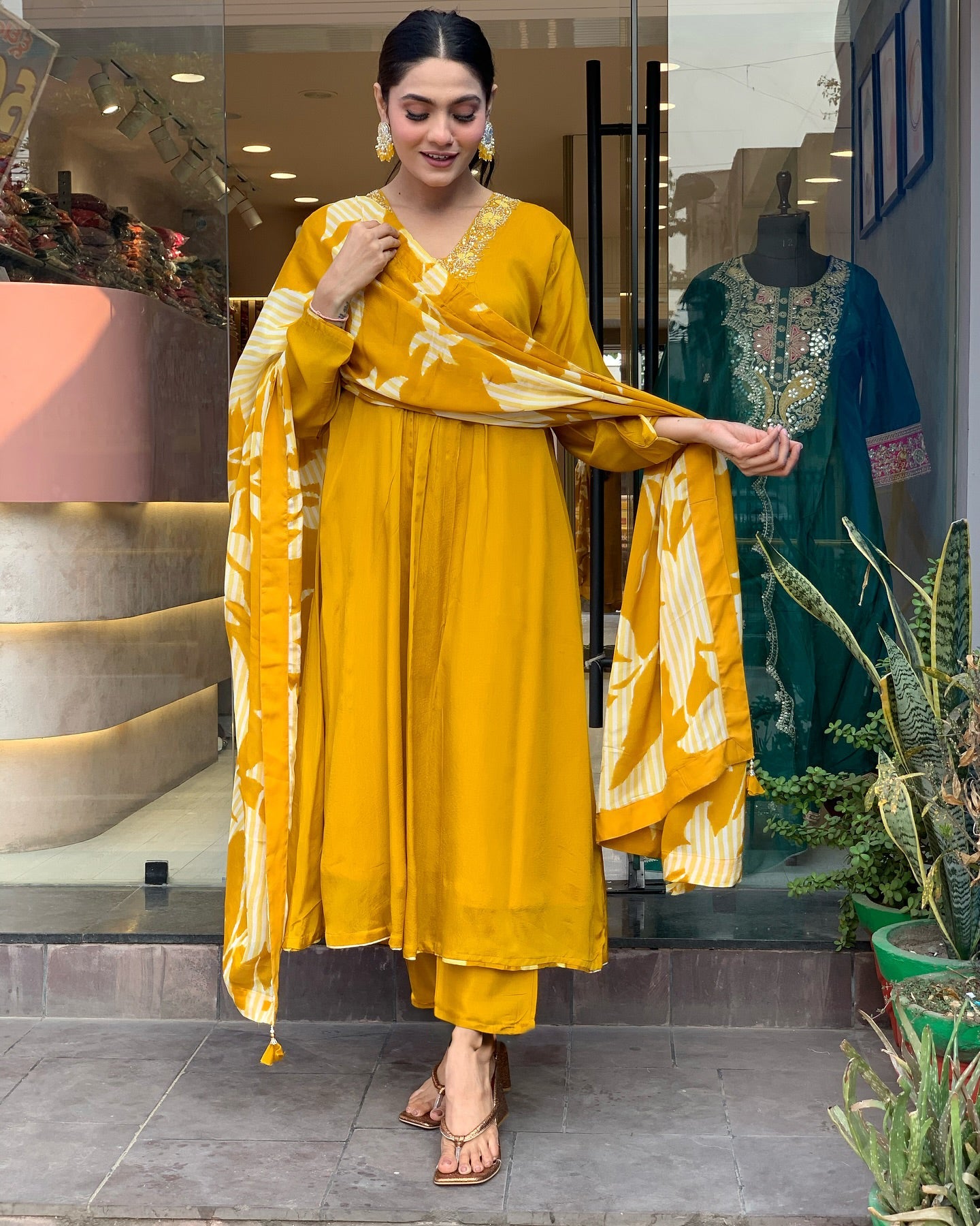 Women's Viscose Chanderi Kurta Set with Dupatta