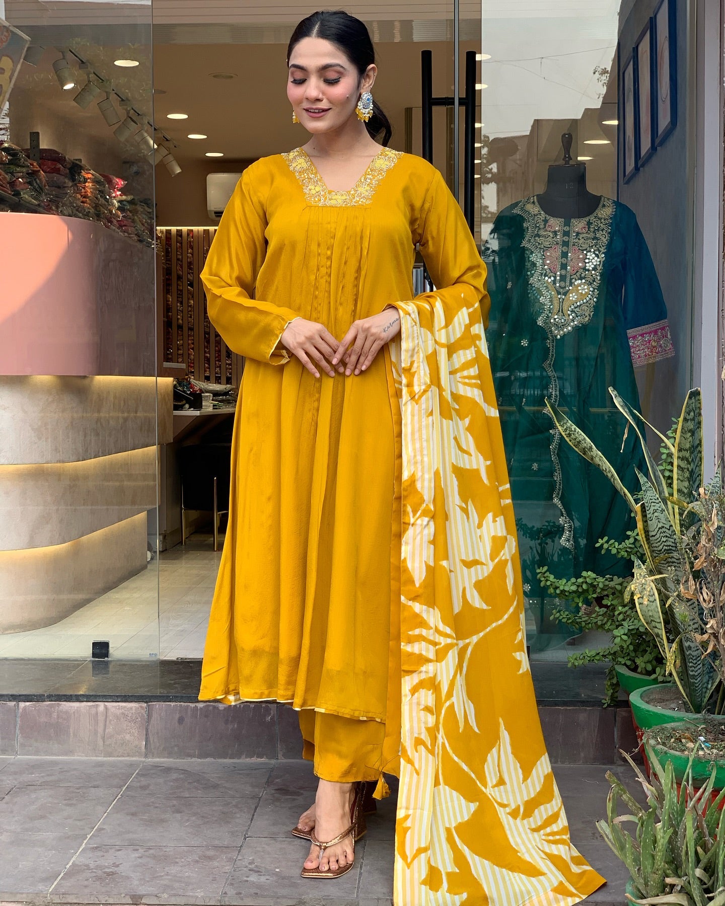 Women's Viscose Chanderi Kurta Set with Dupatta
