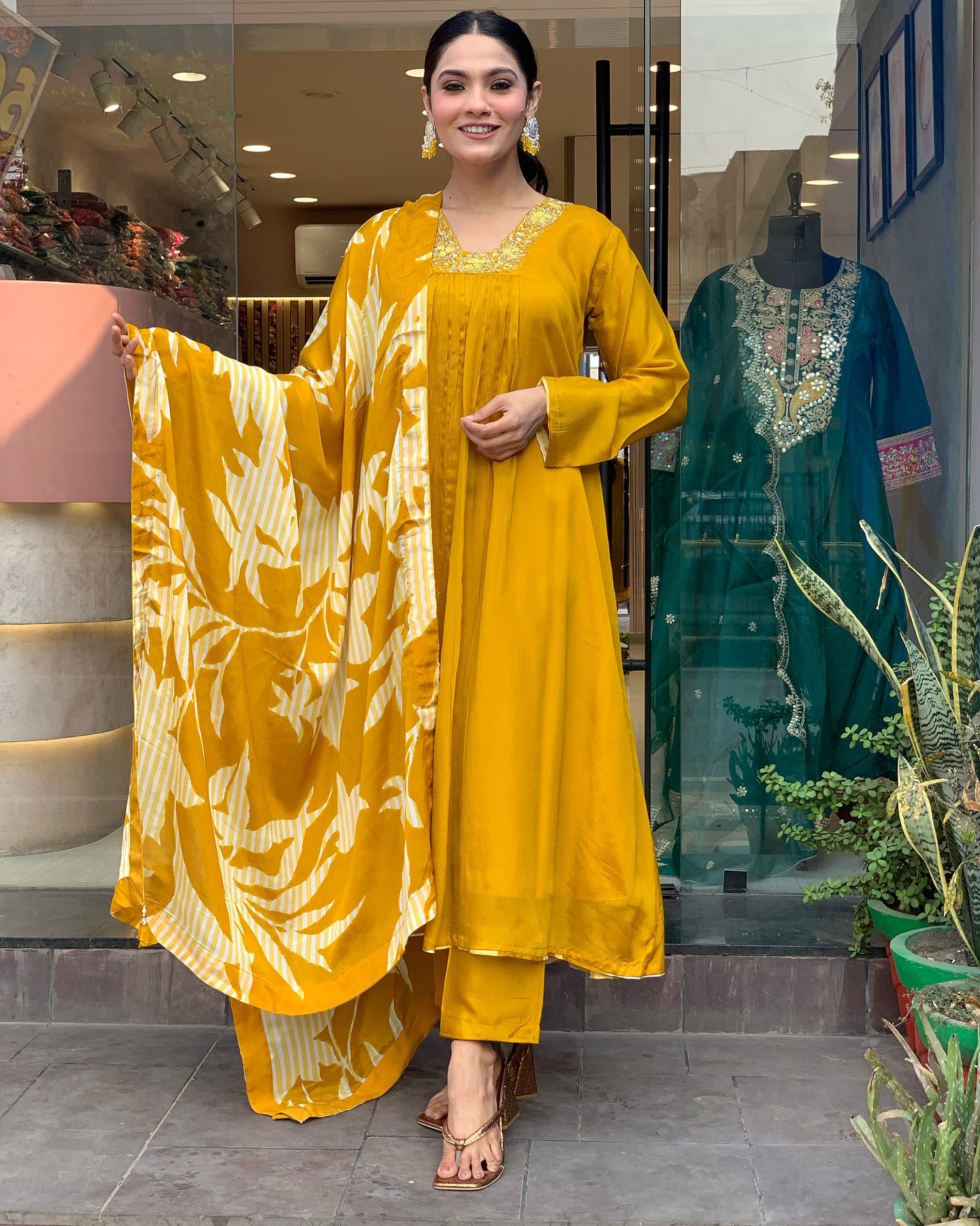 Women's Viscose Chanderi Kurta Set with Dupatta