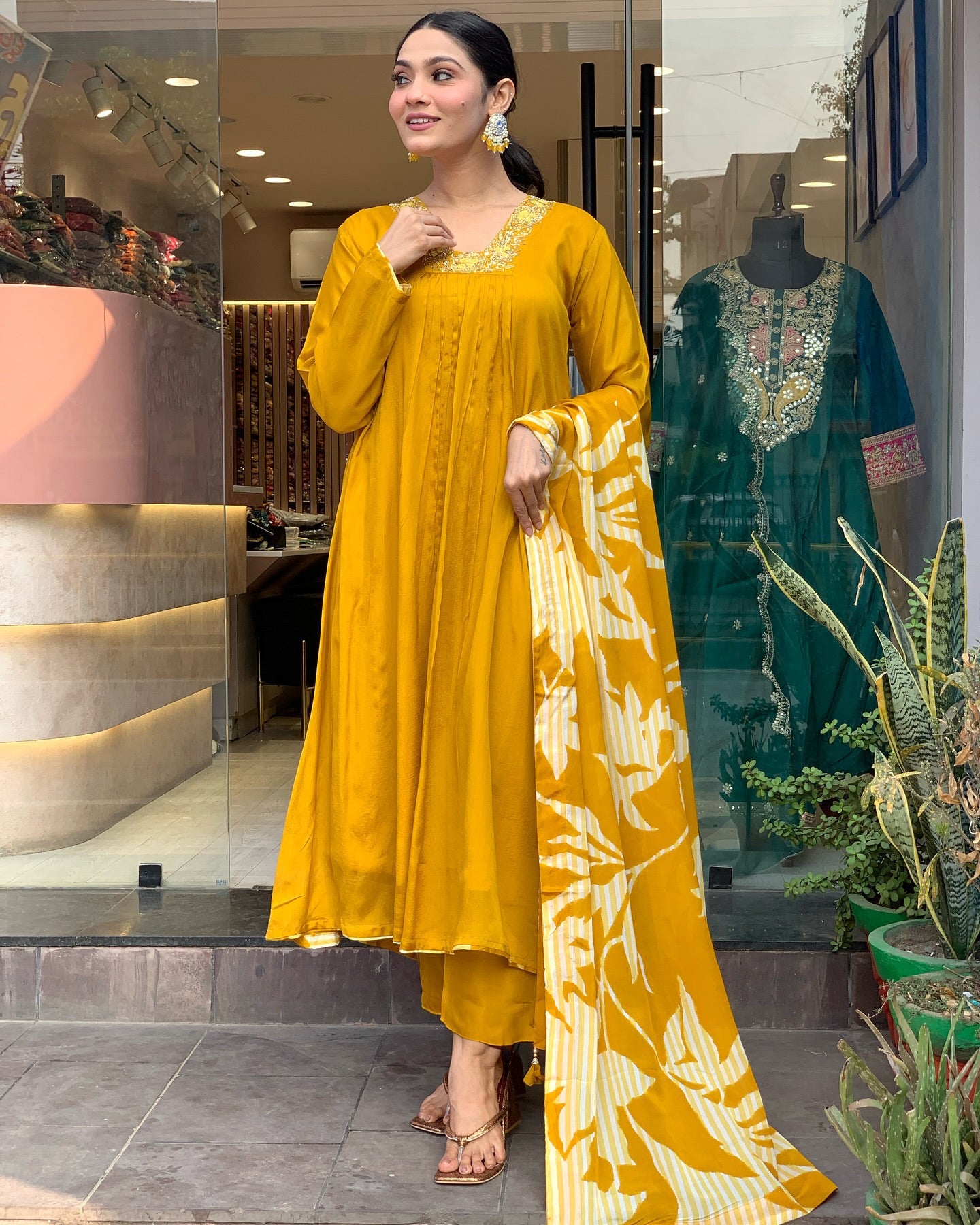 Women's Viscose Chanderi Kurta Set with Dupatta