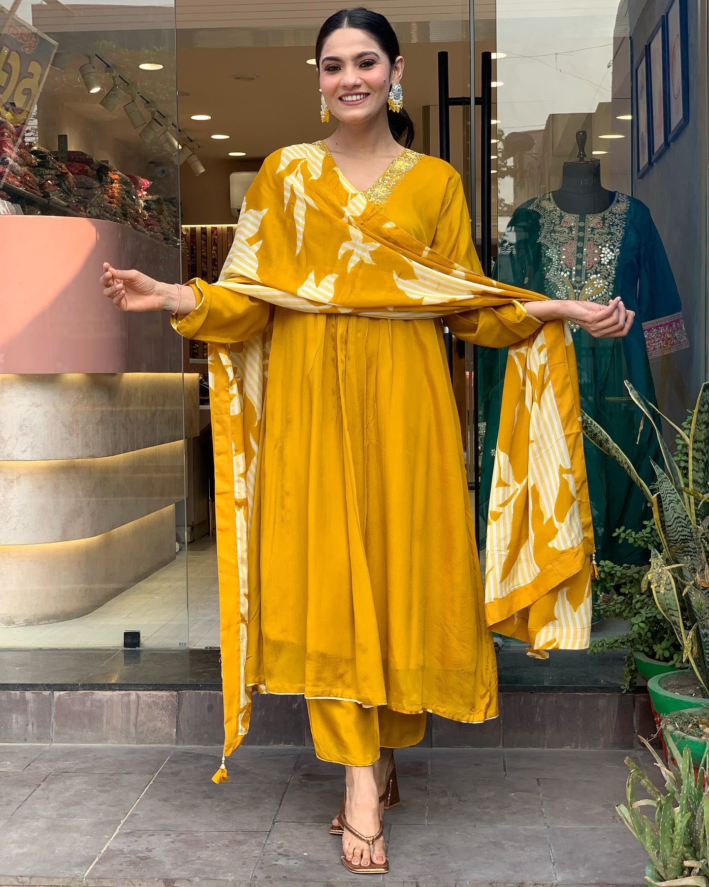 Women's Viscose Chanderi Kurta Set with Dupatta