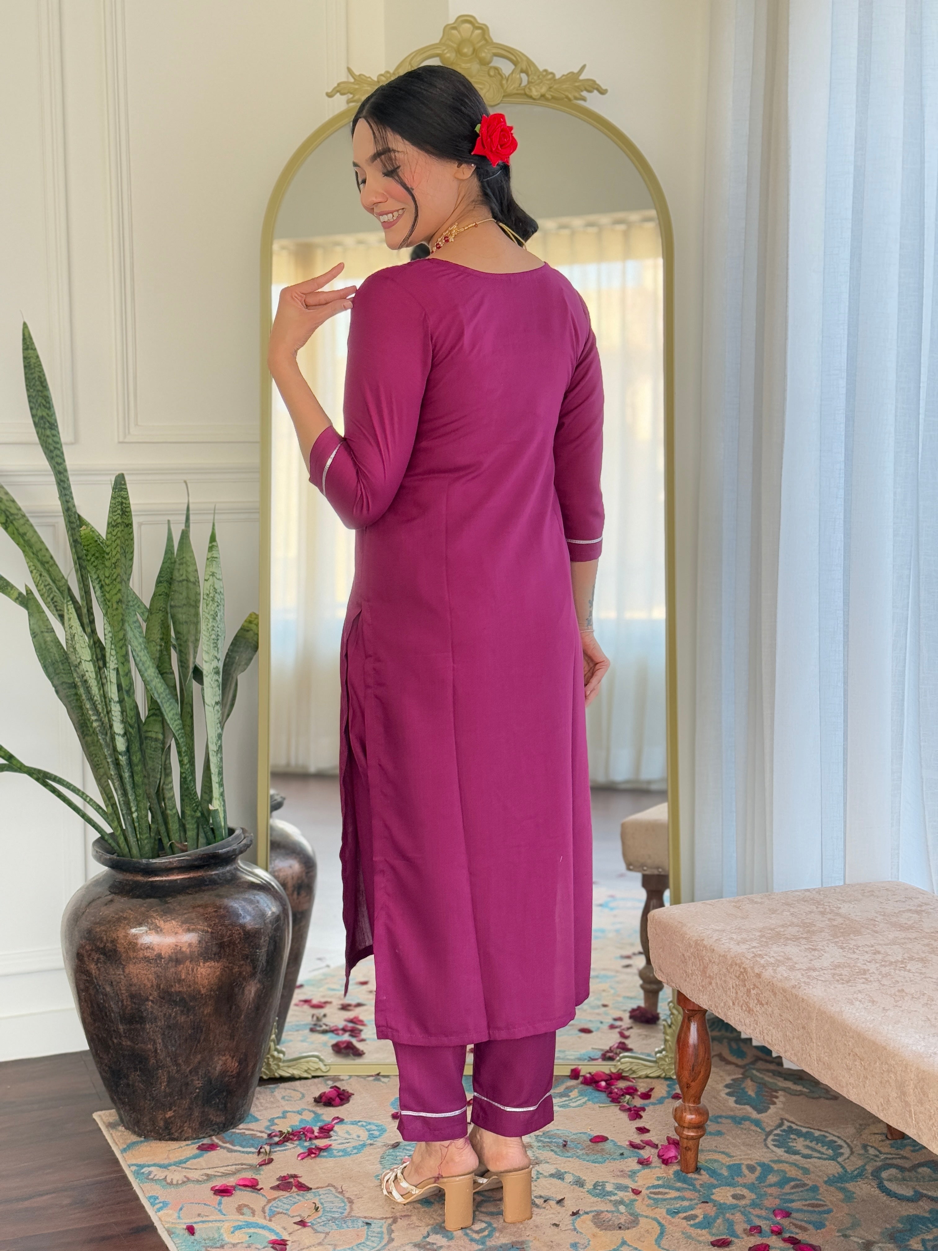 Women's Rayon Staight Kurti Set with Muslin Printed Dupatta