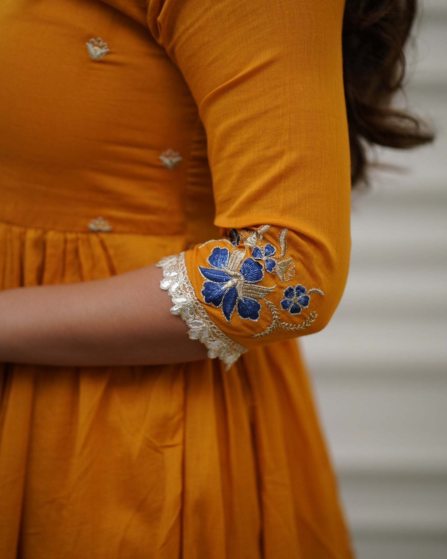 Kurta with hand with Embroidery work detailing on women's printed cotton kurta pant or dupatta set