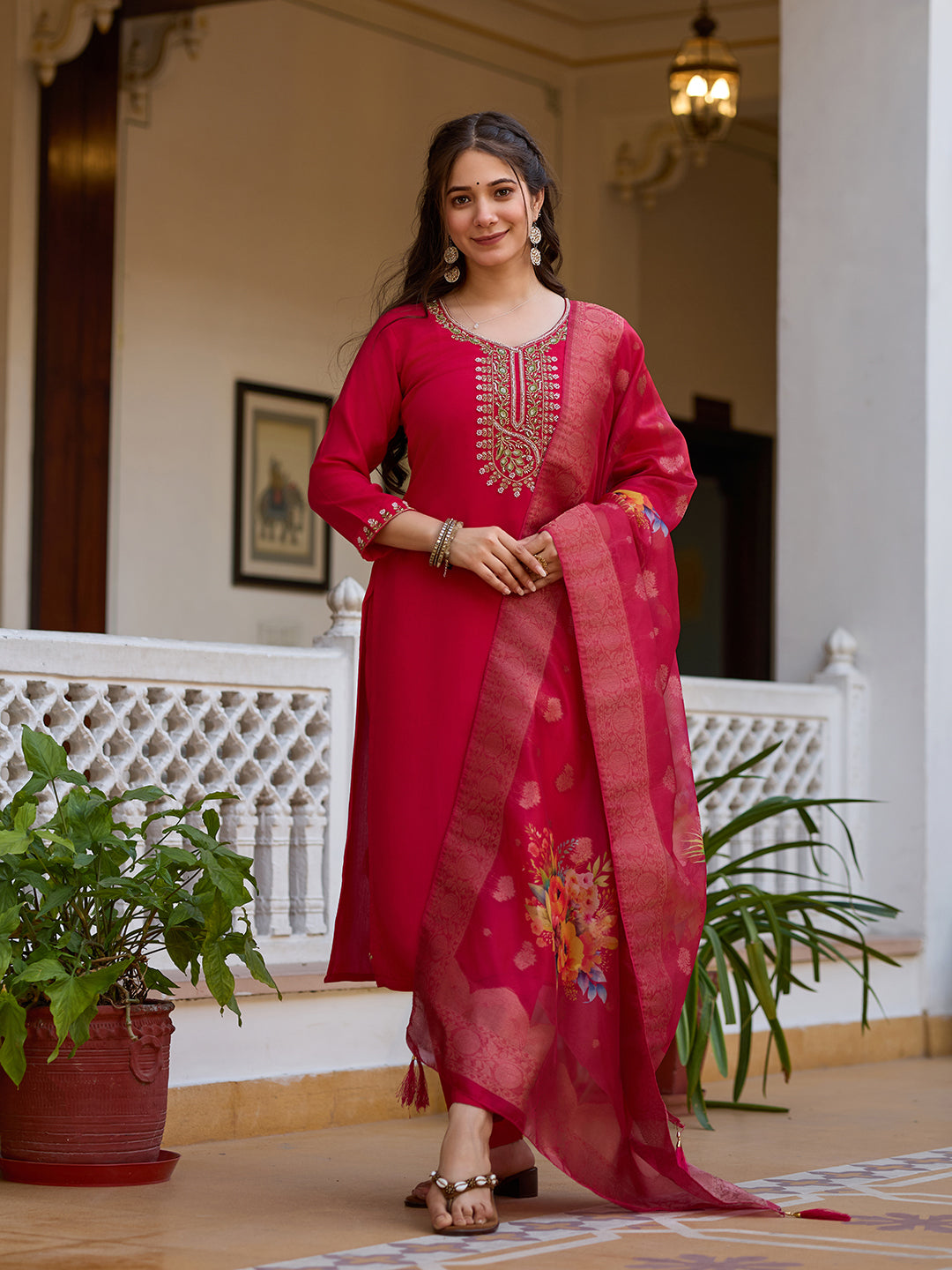 Women's Occasional Embroidared Kurta Suit Set