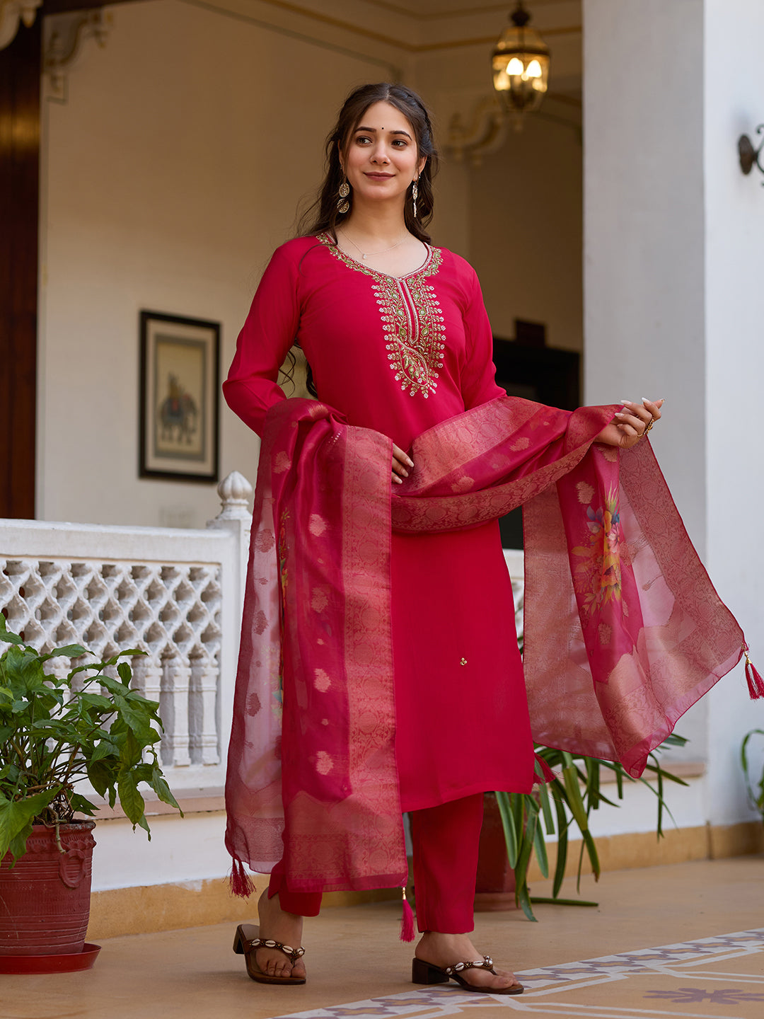 Women's Occasional Embroidared Kurta Suit Set
