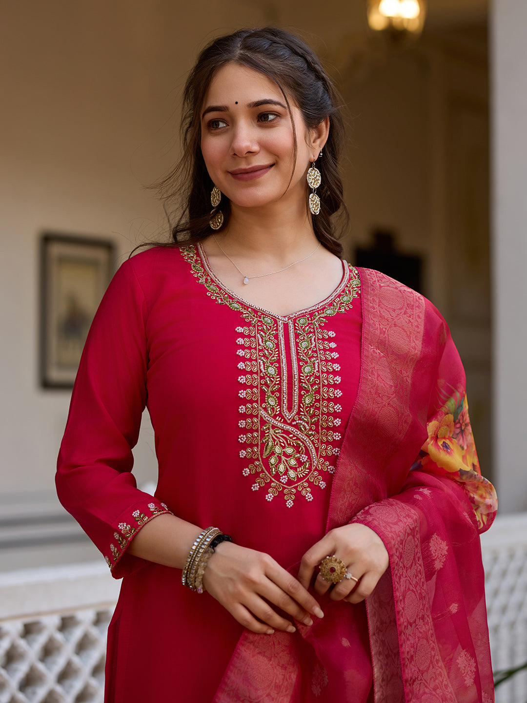 Women's Occasional Embroidared Kurta Suit Set