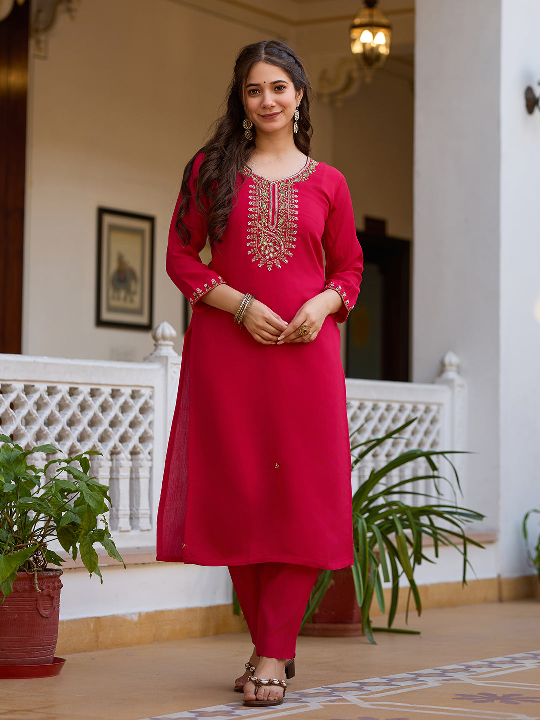 Women's Occasional Embroidared Kurta Suit Set