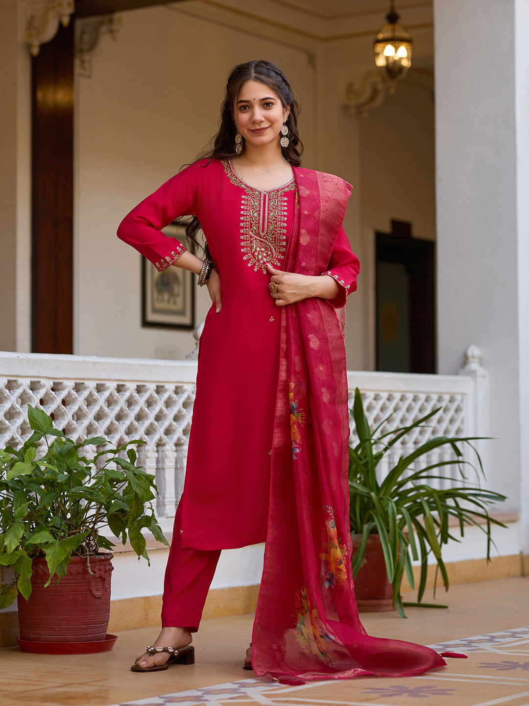 Women's Occasional Embroidared Kurta Suit Set