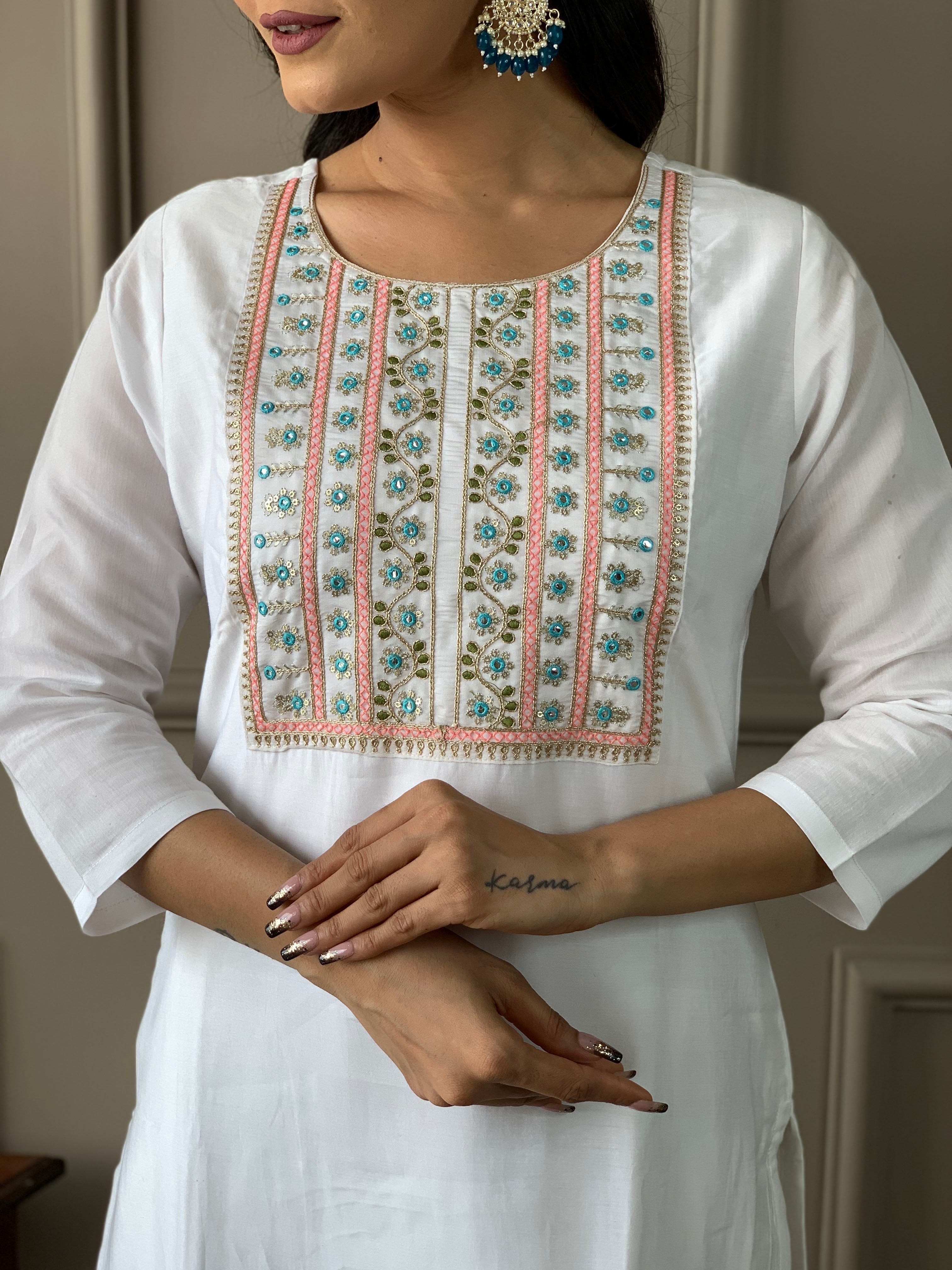 Women's Viscose Chanderi Kurta Sharara Set with Dupatta