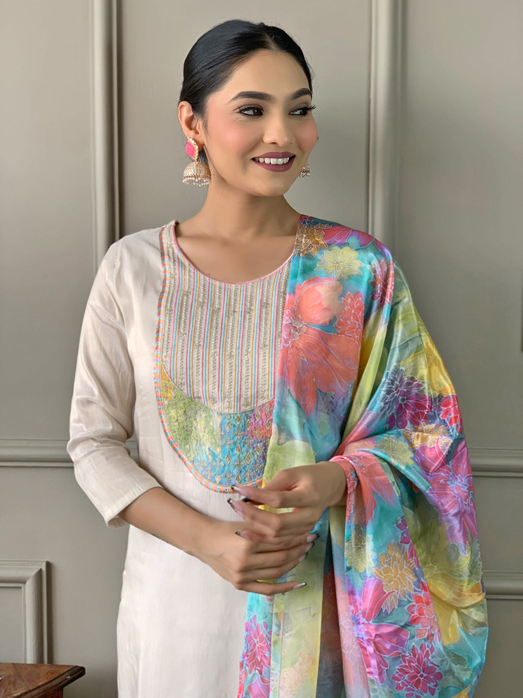 Women's Viscose  Kurta Sharara Set with Dupatta