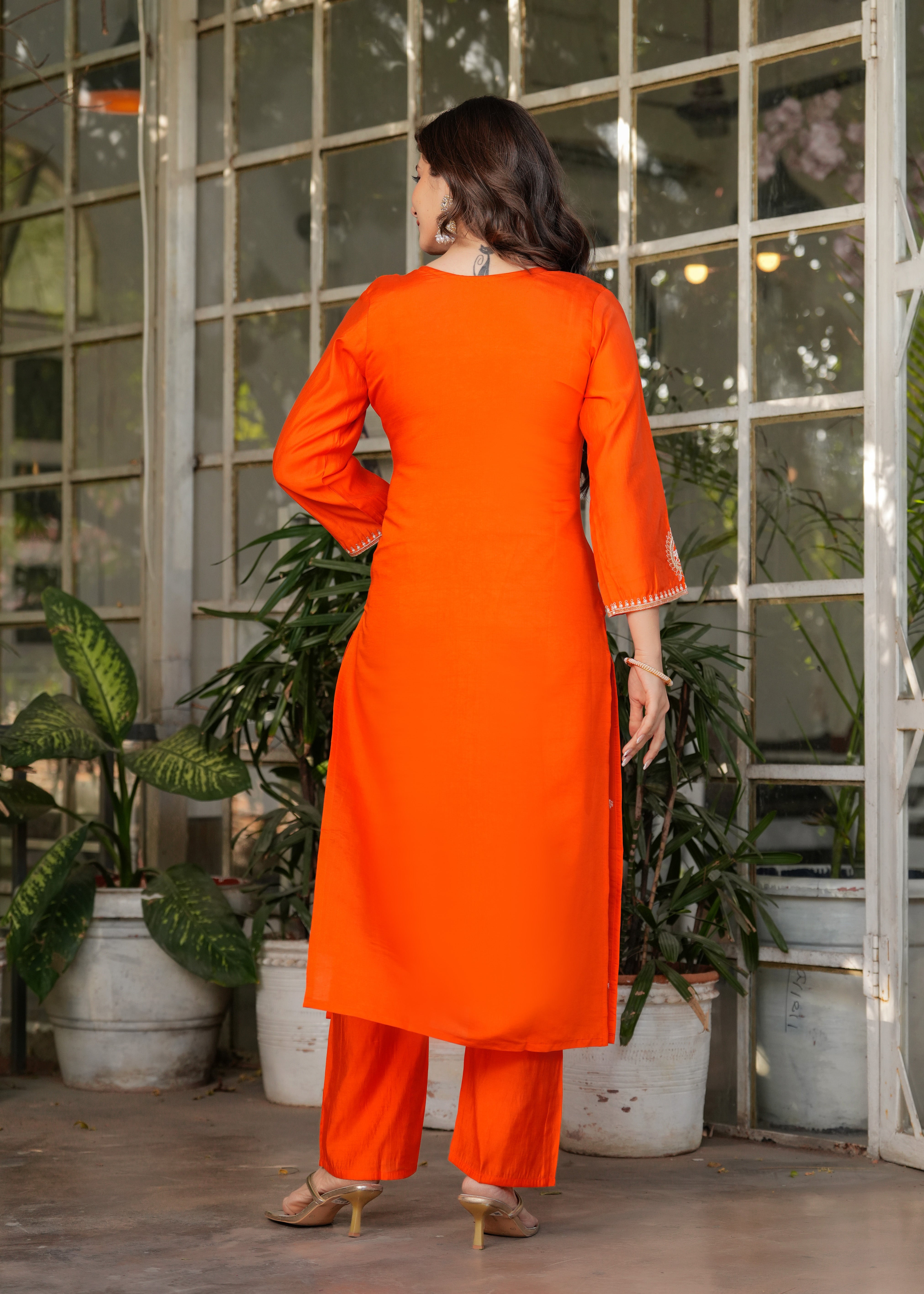 Viscose Chanderi Sequins And Embroidery Work Festive Wear Kurta With Bottom And Dupatta