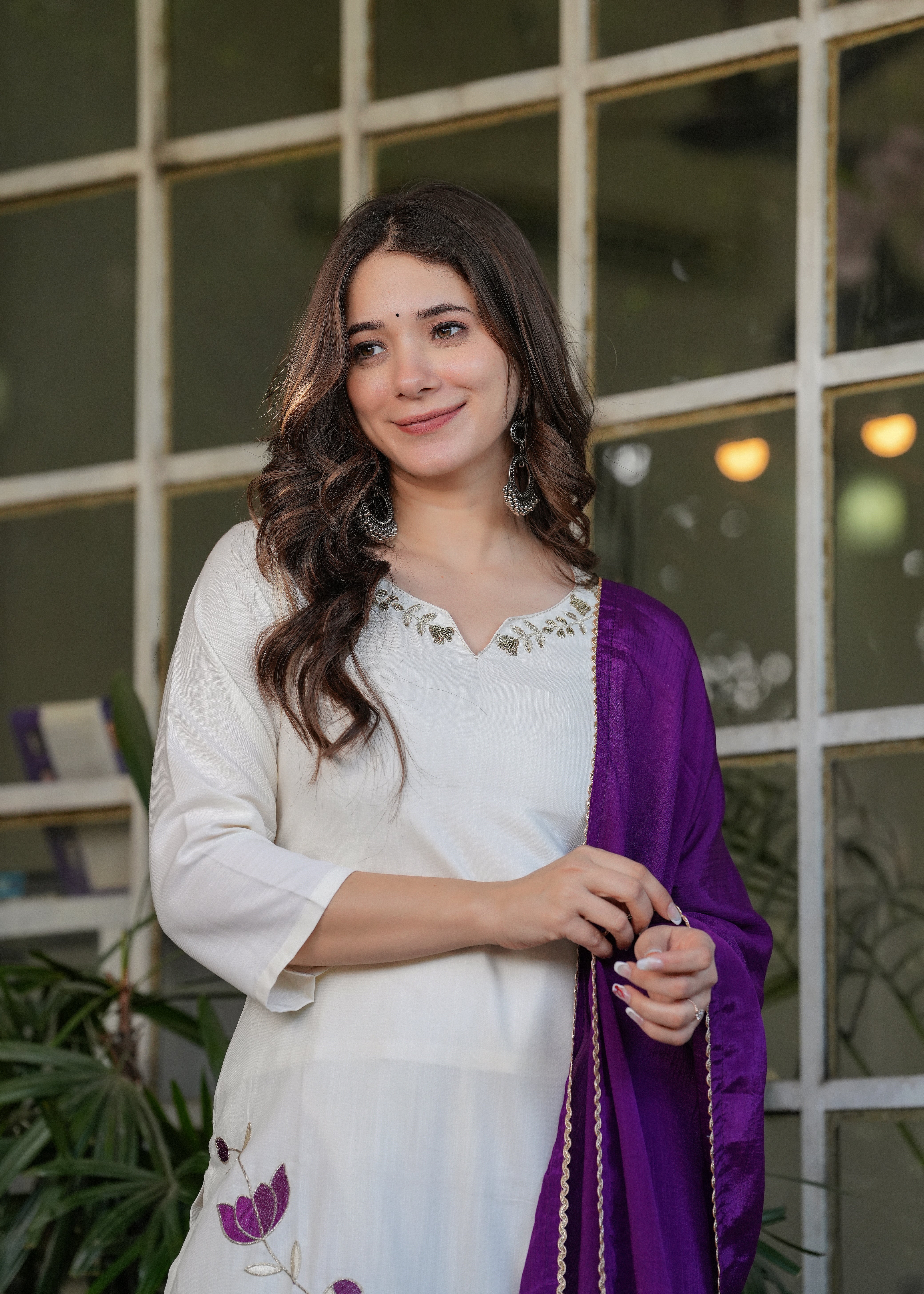 Women’s Viscose Rayon Embroidery Straight Kurta with Pant and Dupatta Set