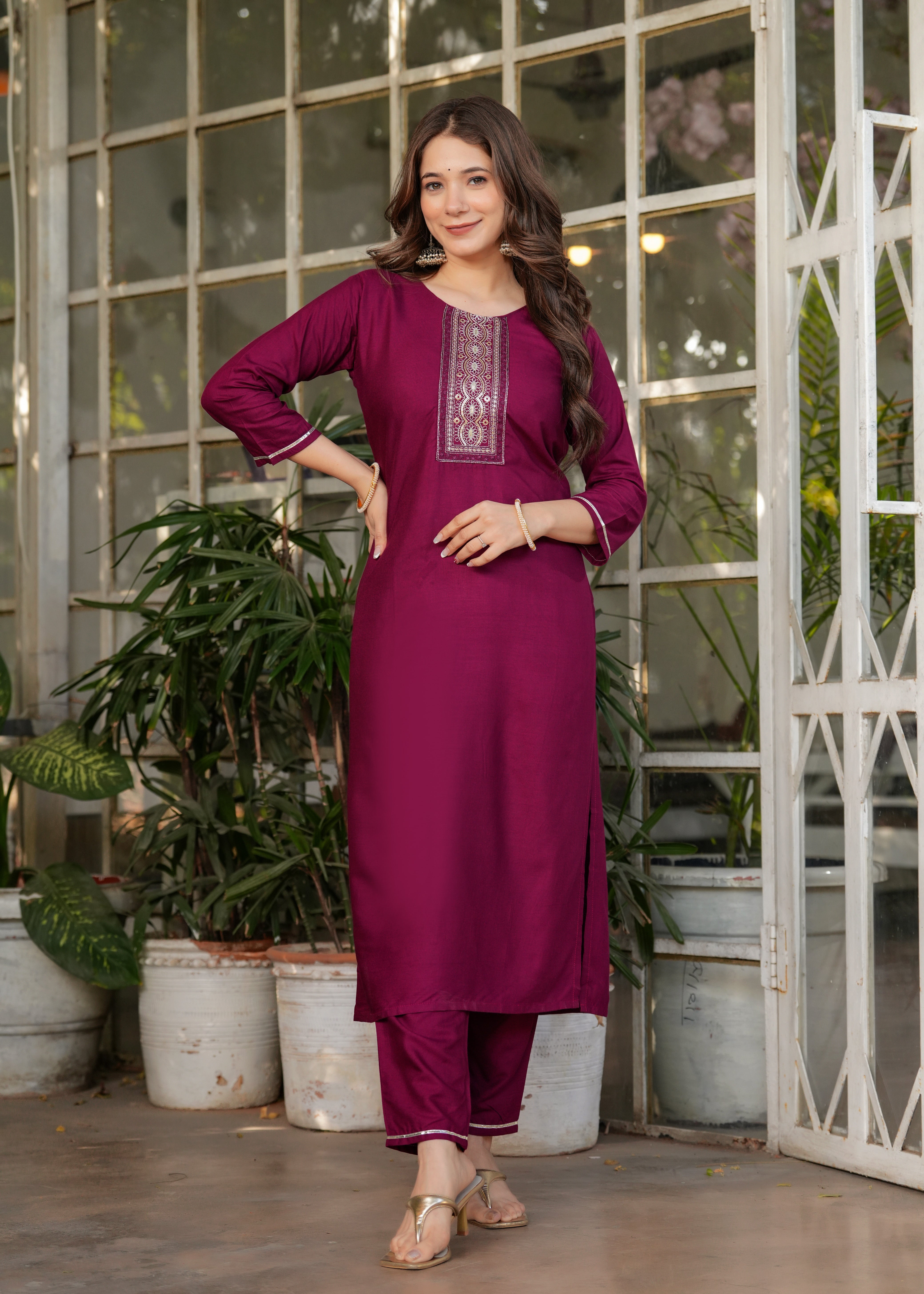 Women's Rayon Printed Flared Kurta Set