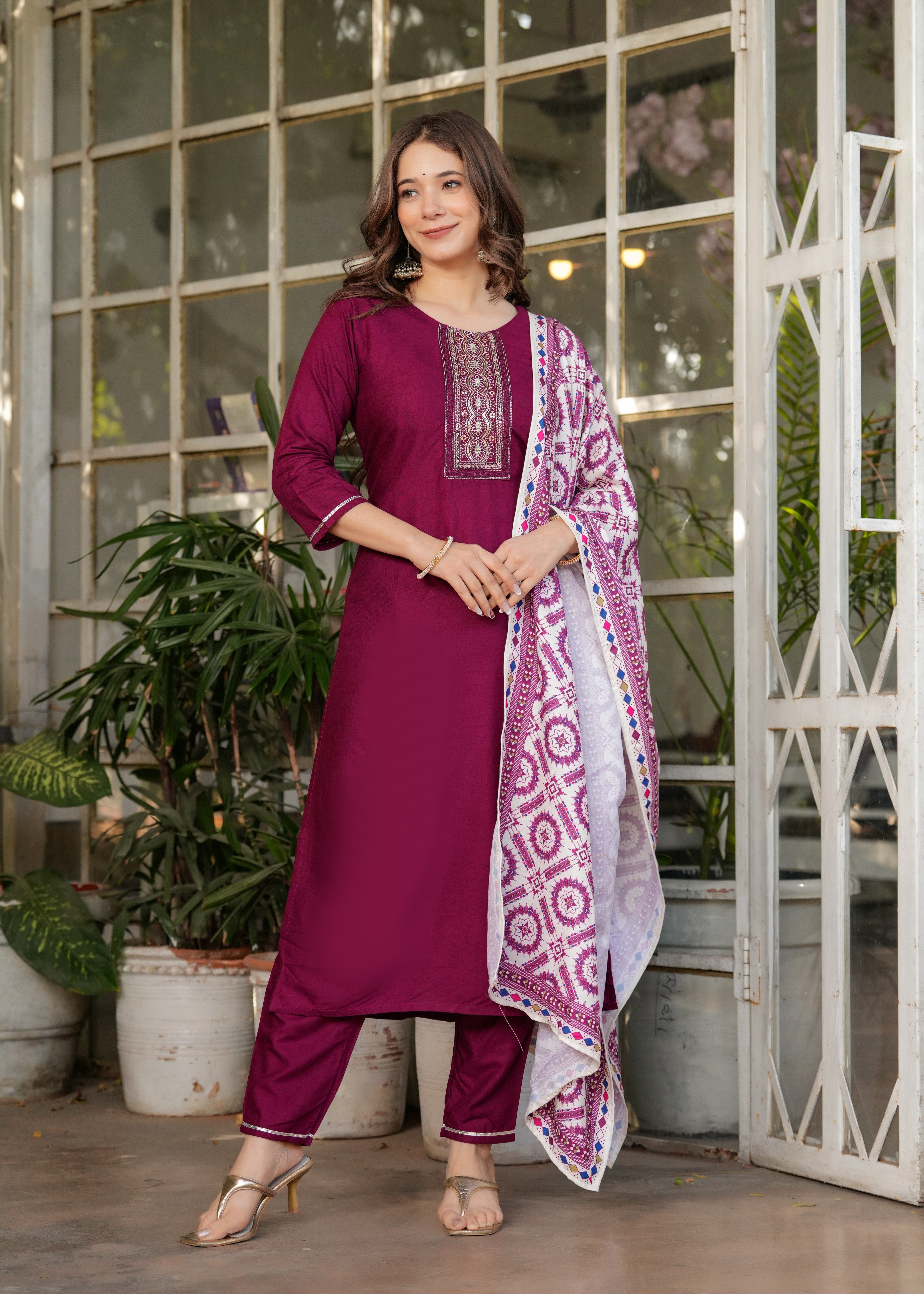 Women's Rayon Printed Flared Kurta Set