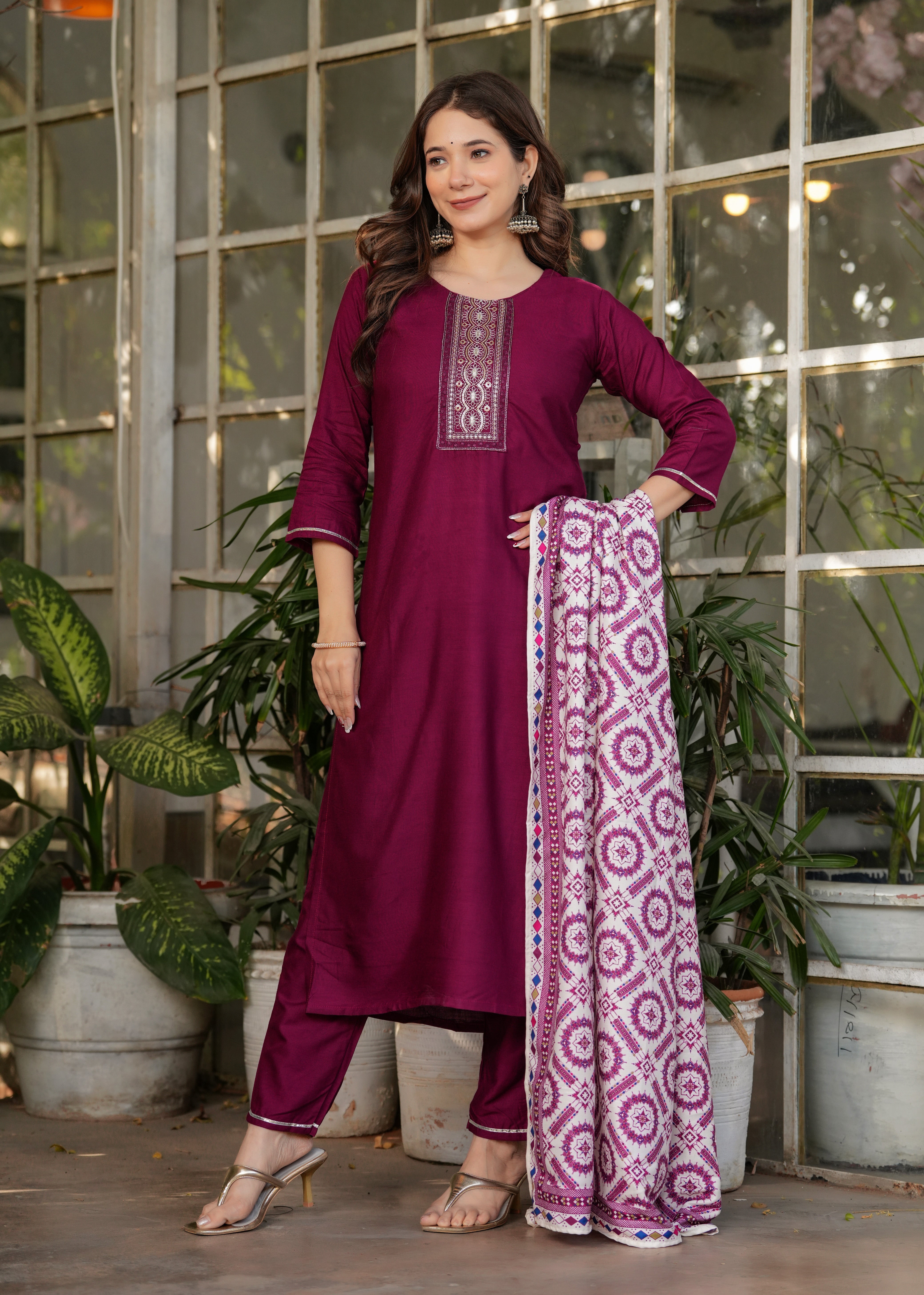 Women's Rayon Printed Flared Kurta Set