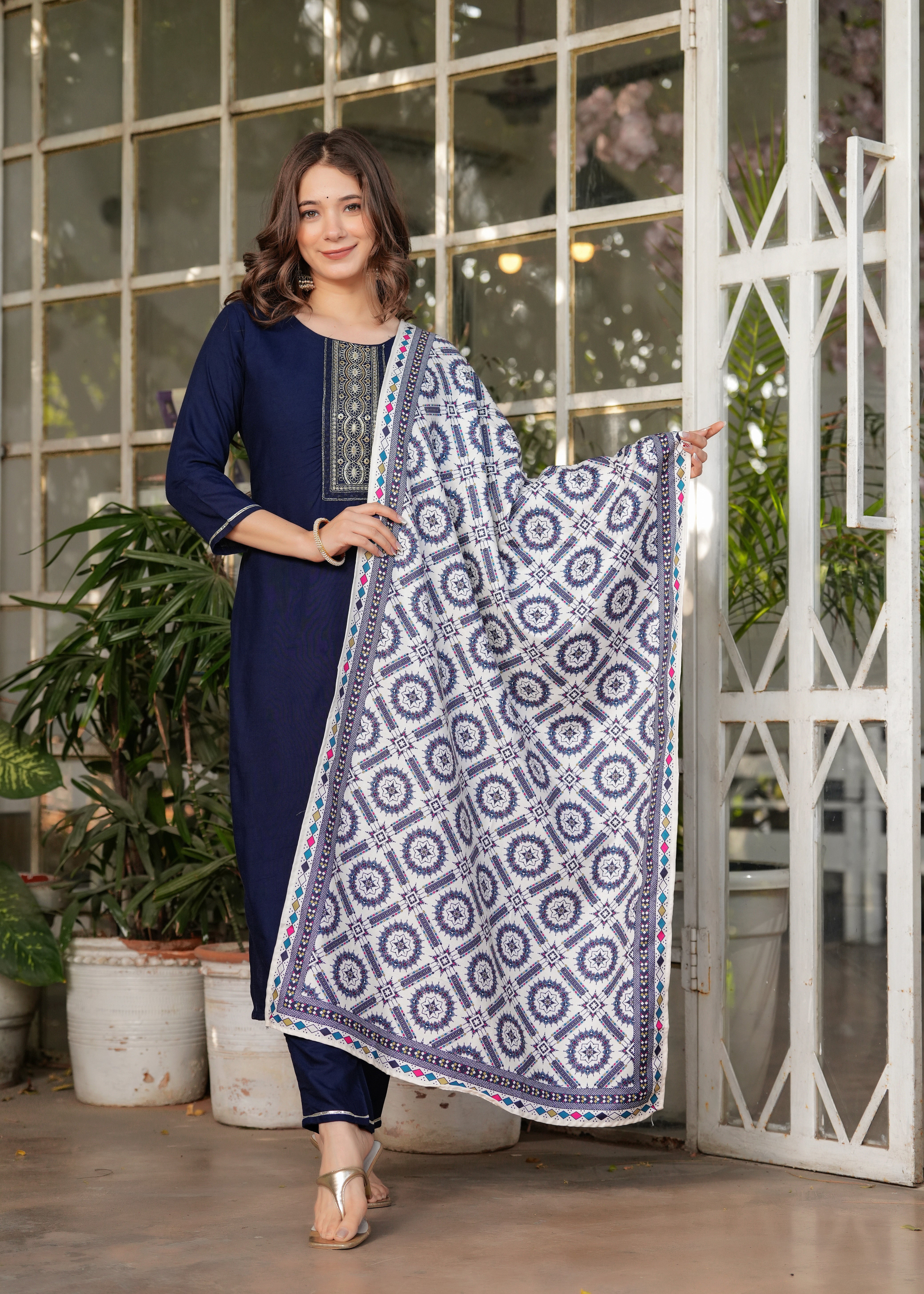 Women's Rayon Printed Flared Kurta Set