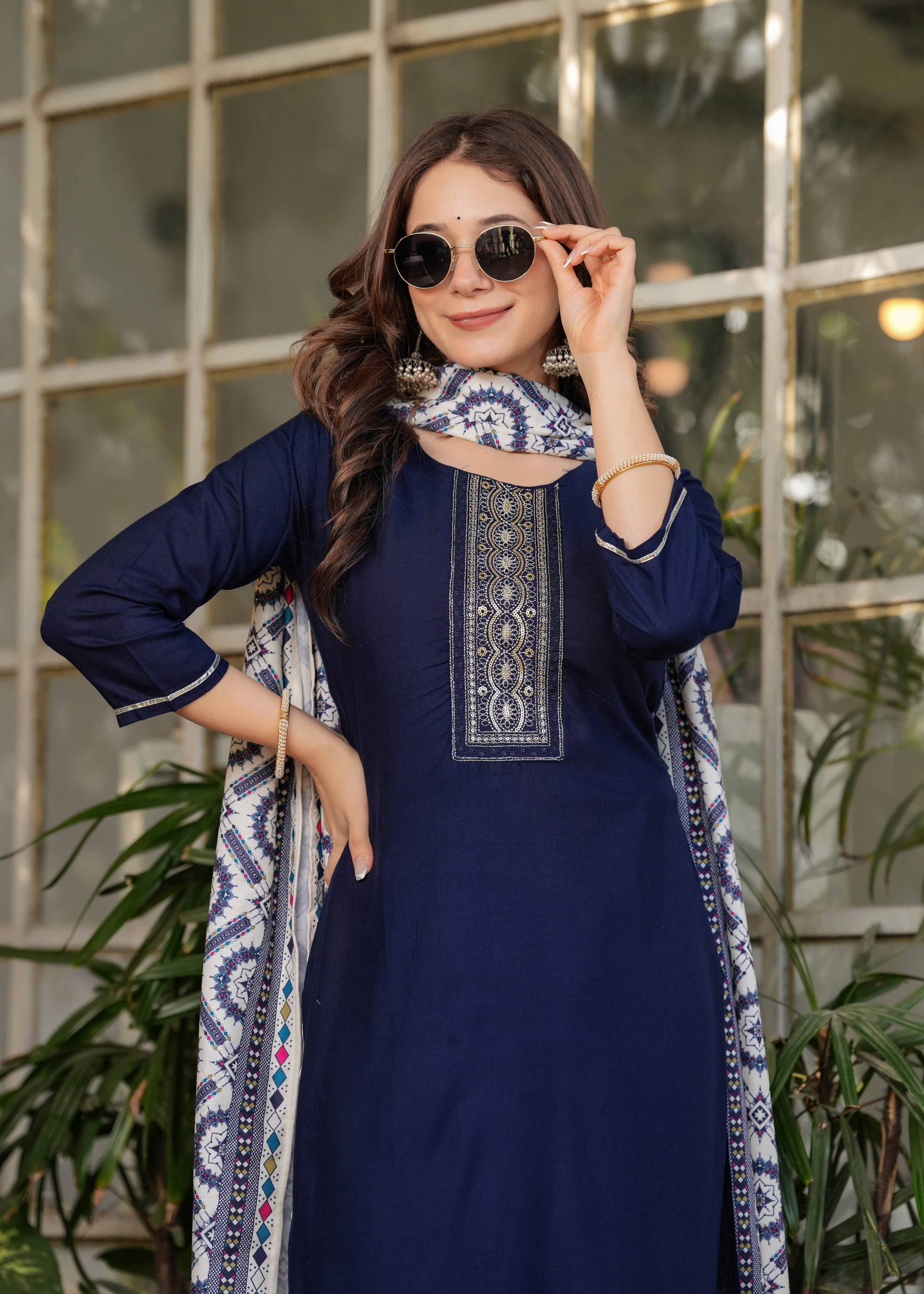 Women's Rayon Printed Flared Kurta Set