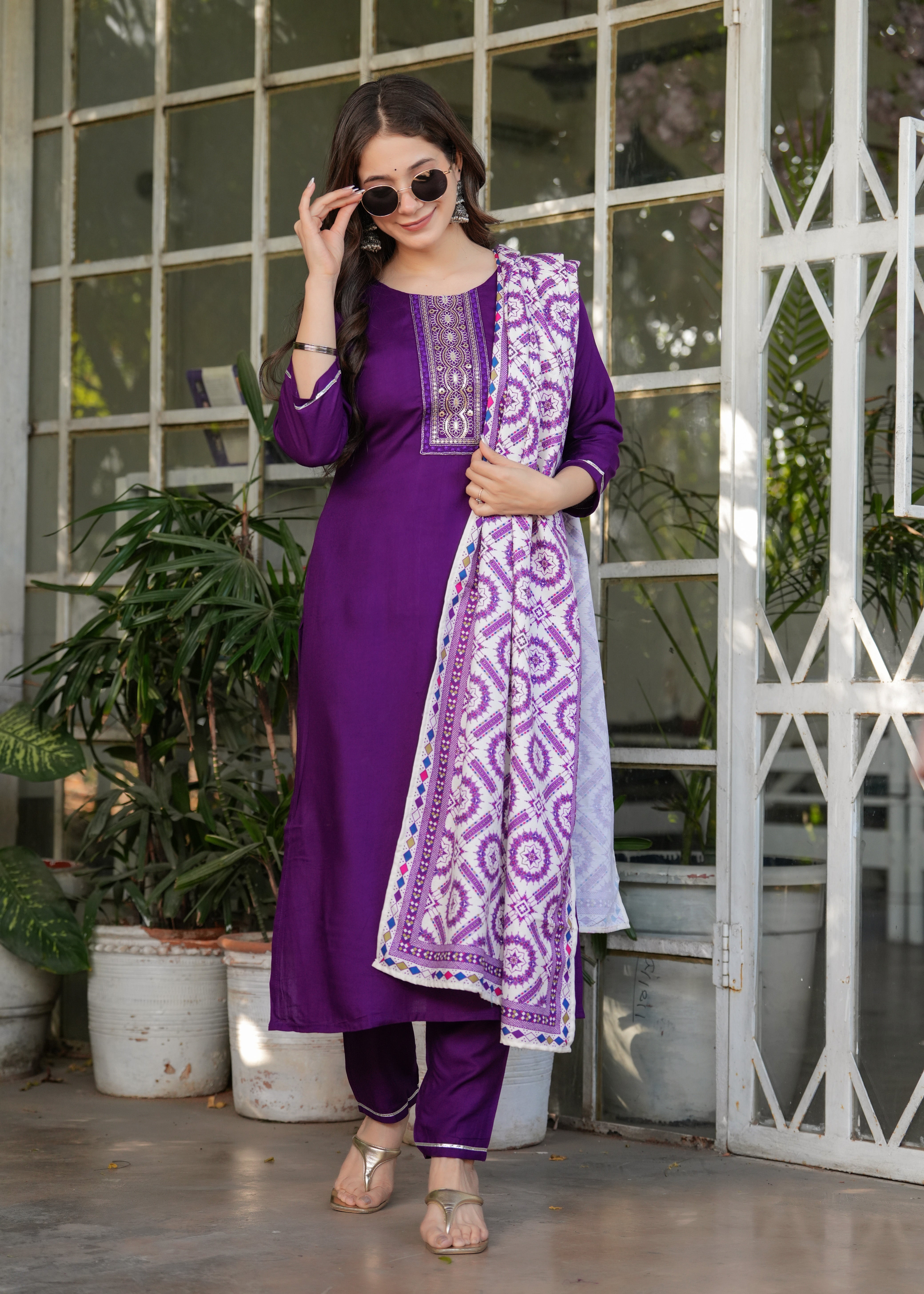 Women's Rayon Printed Flared Kurta Set