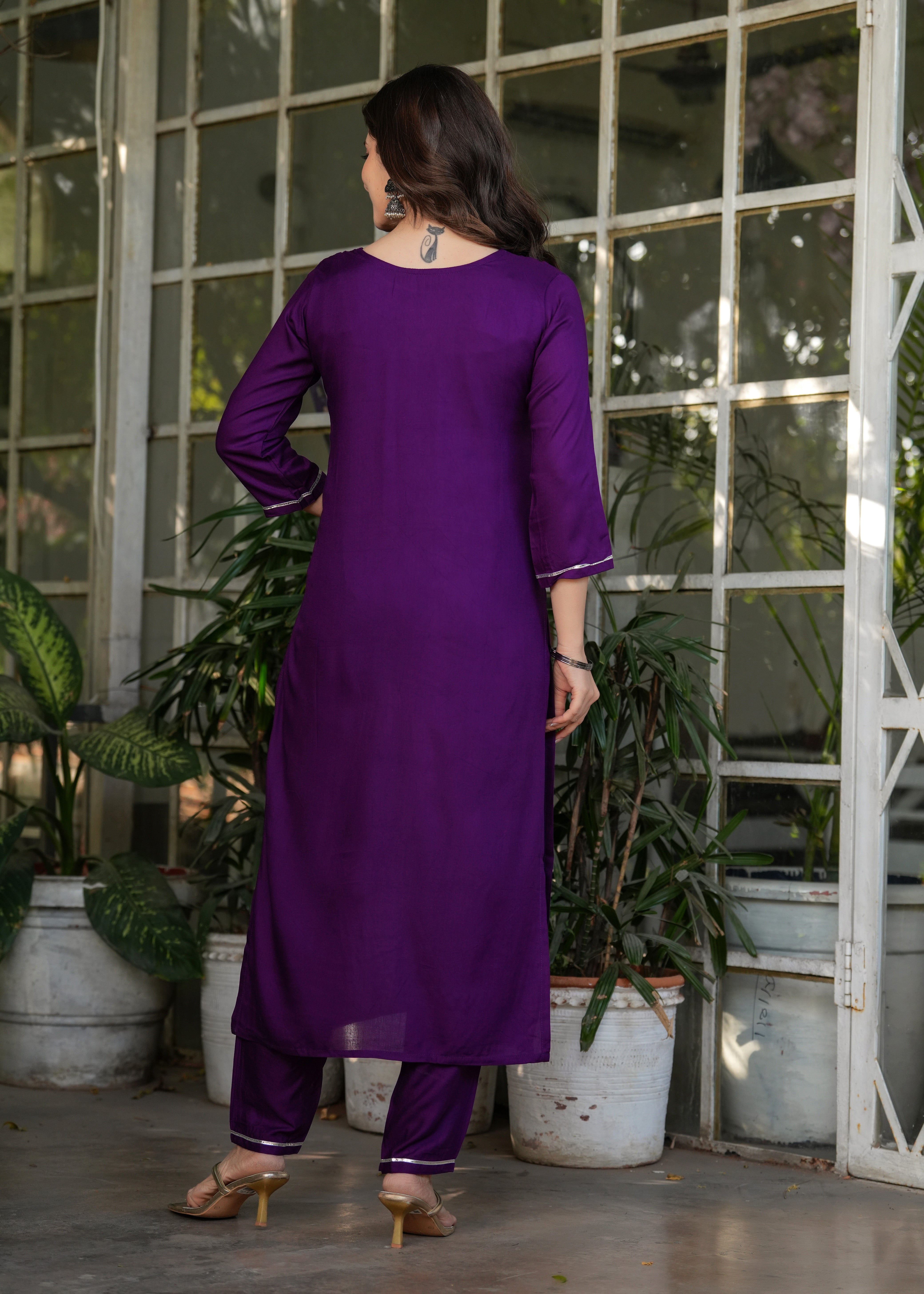 Women's Rayon Printed Flared Kurta Set