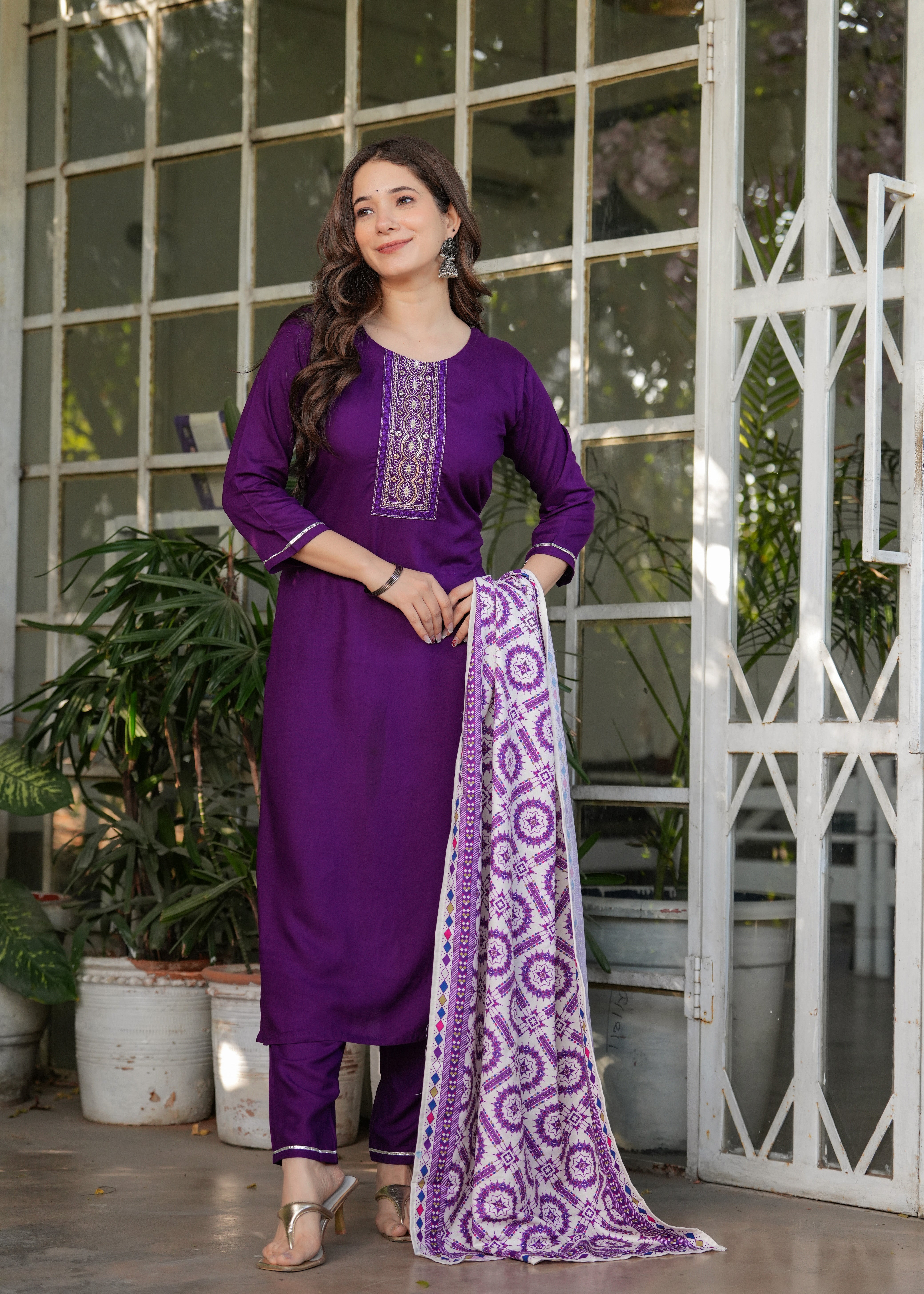 Women's Rayon Printed Flared Kurta Set