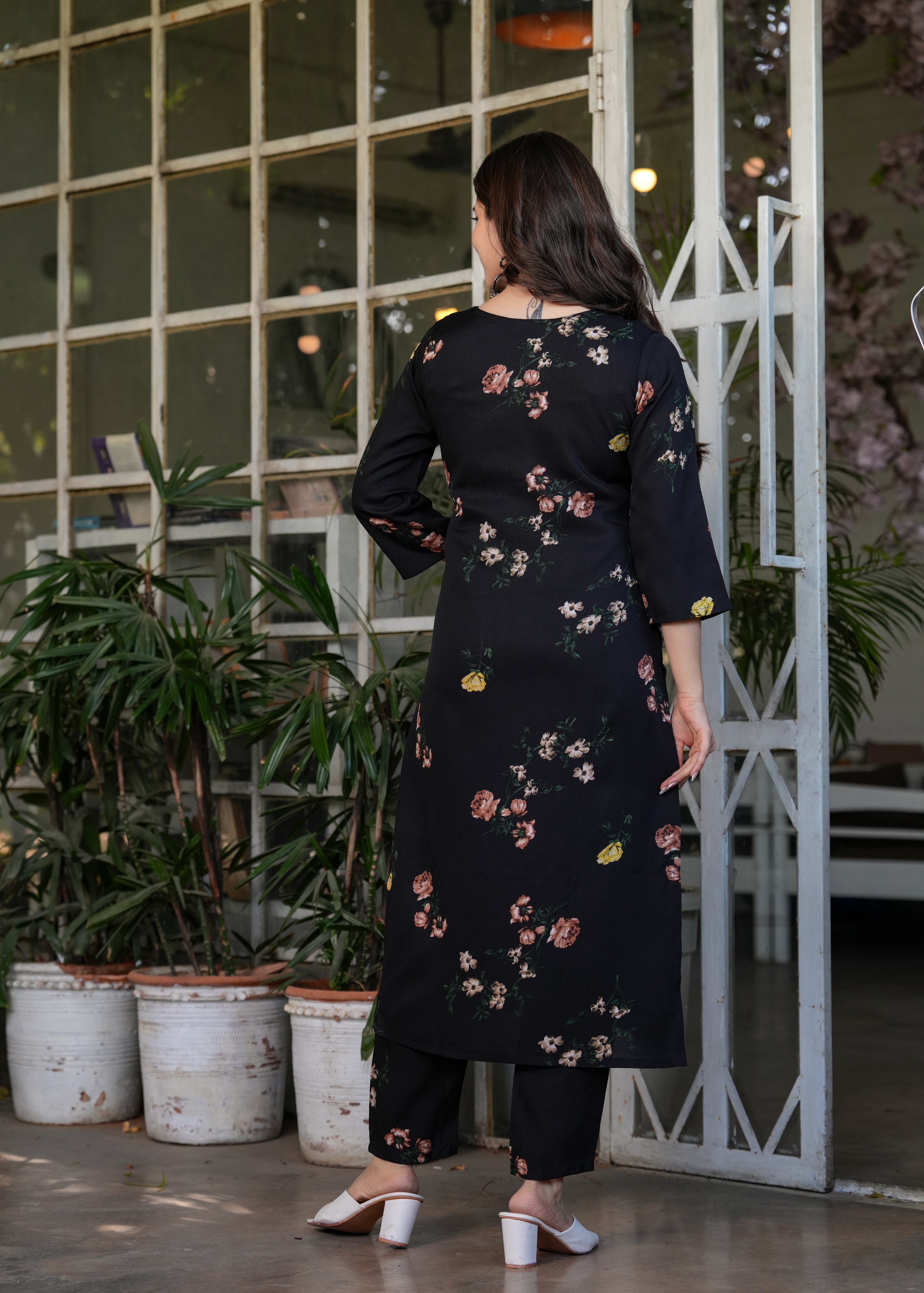 Women's Floral Print Straight Kurta Set with Dupatta