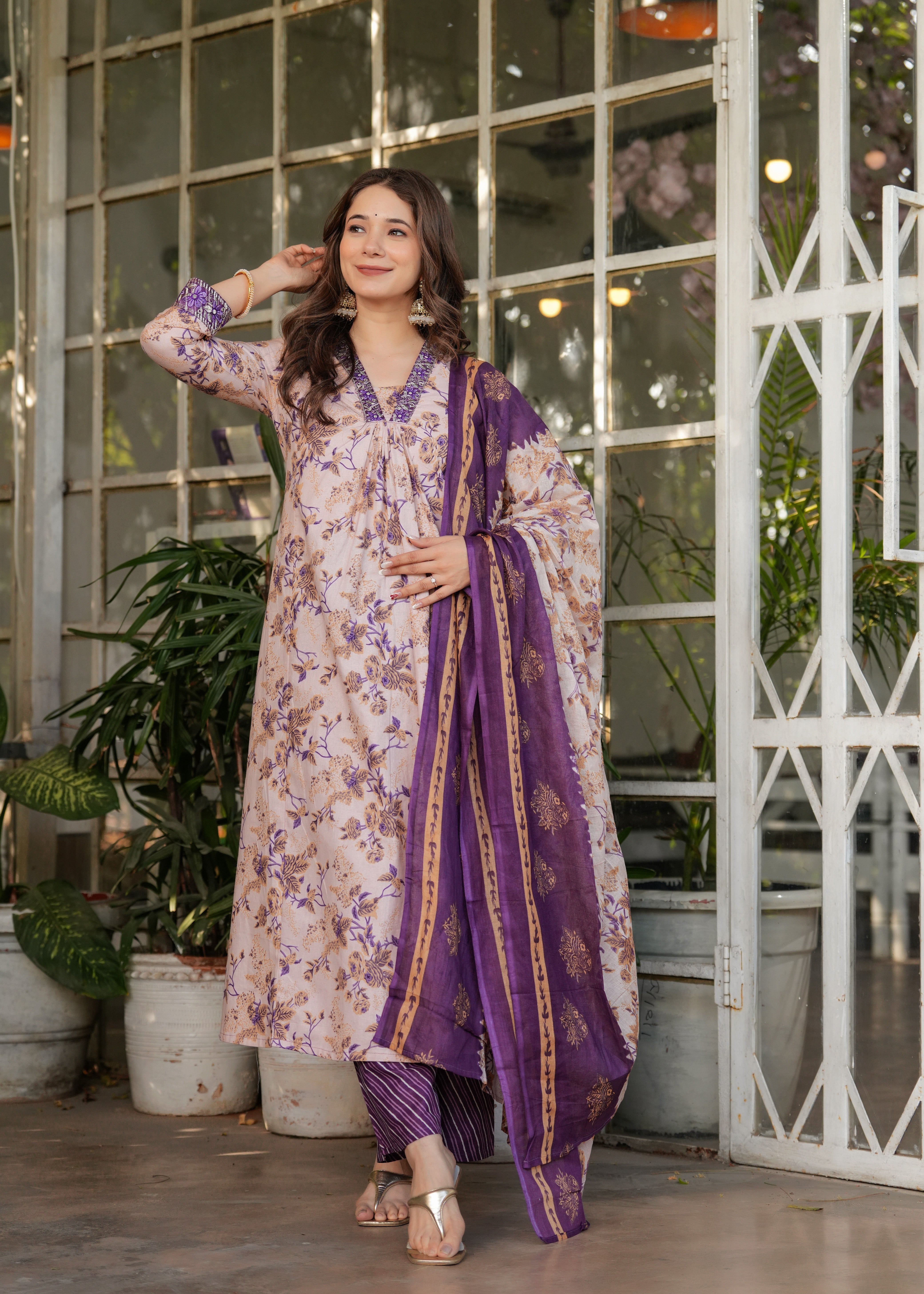 Cotton Women's Kurta Pant set with Dupatta