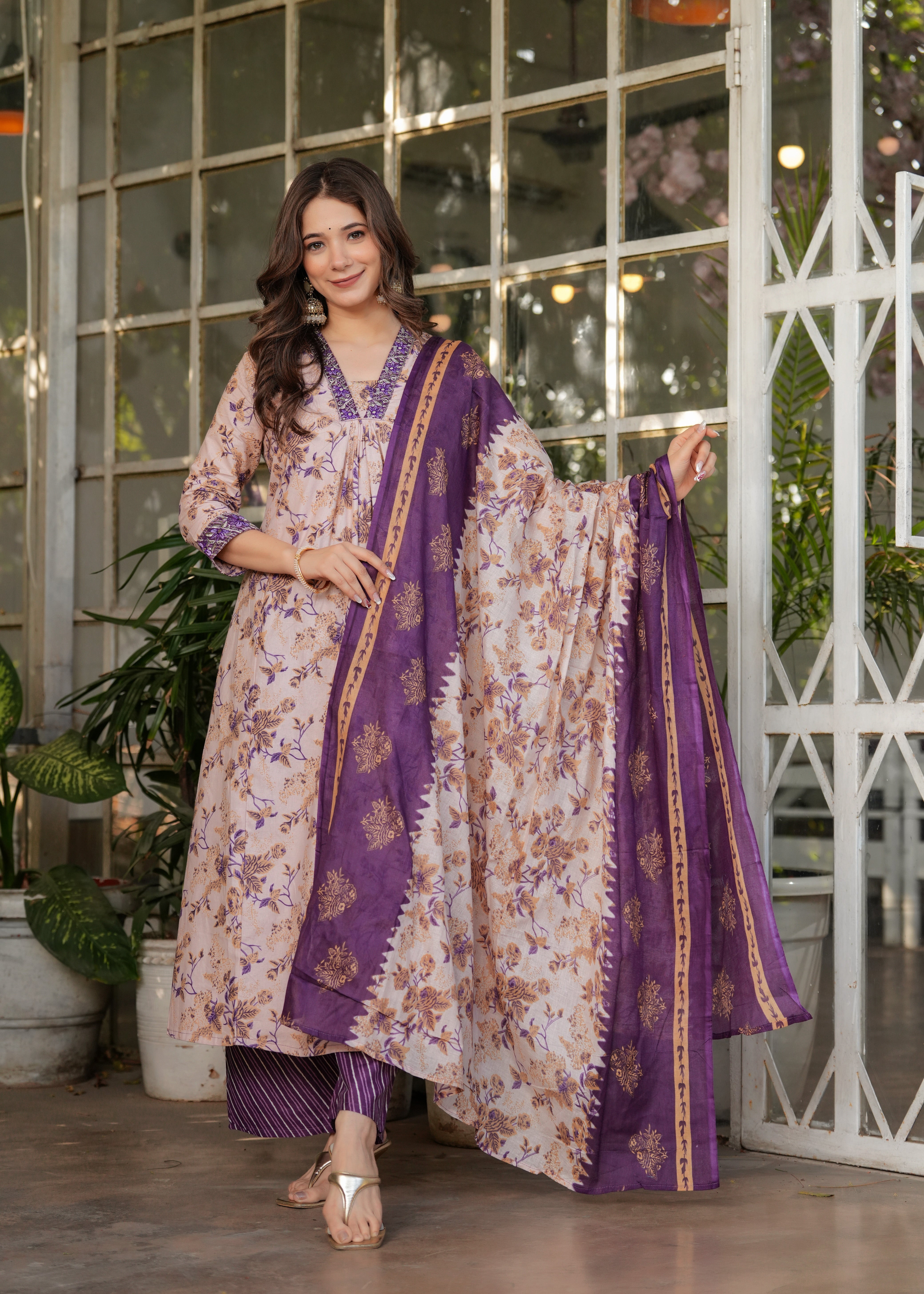 Cotton Women's Kurta Pant set with Dupatta