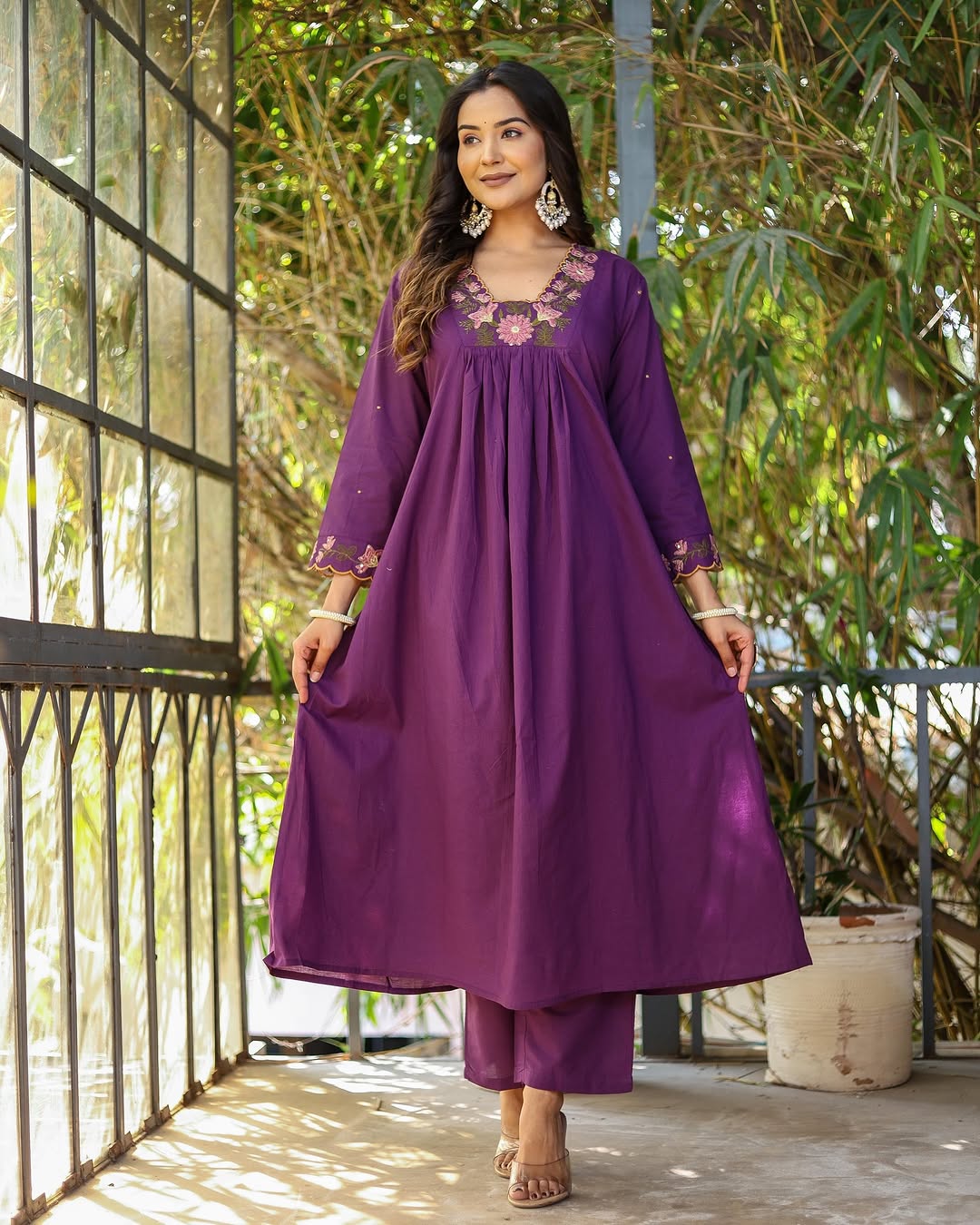 Women Soft Rayon Slub Embroidered Kurta With Pant & Dupatta