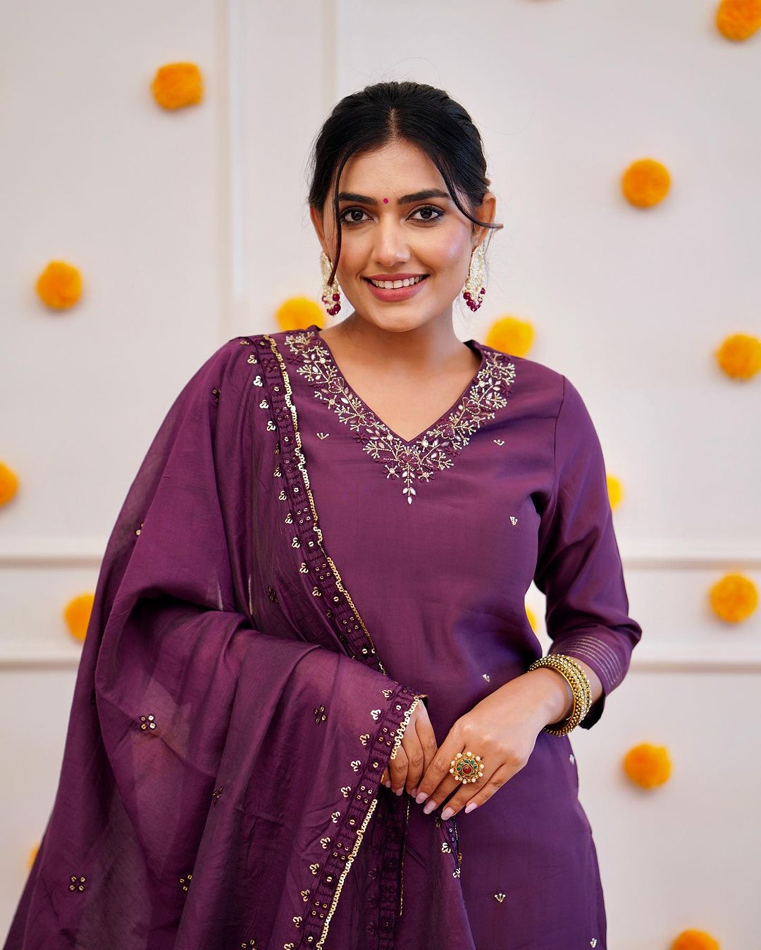 Women's Rayon Slub Embroidered Kurta Set with Pant and Chinon Dupatta