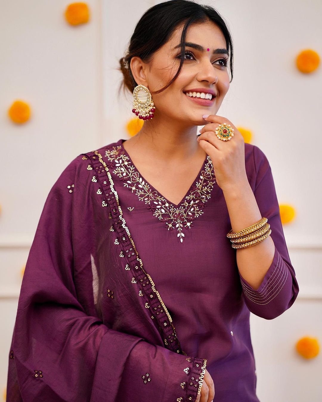 Women's Rayon Slub Embroidered Kurta Set with Pant and Chinon Dupatta