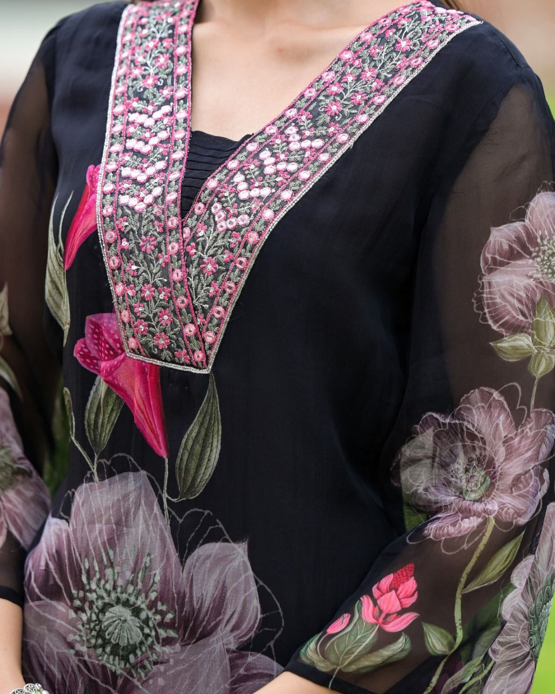 Stylish Womens Reyon Position Print with Embroidered Kurti Pant and Embroidered Dupatta Set