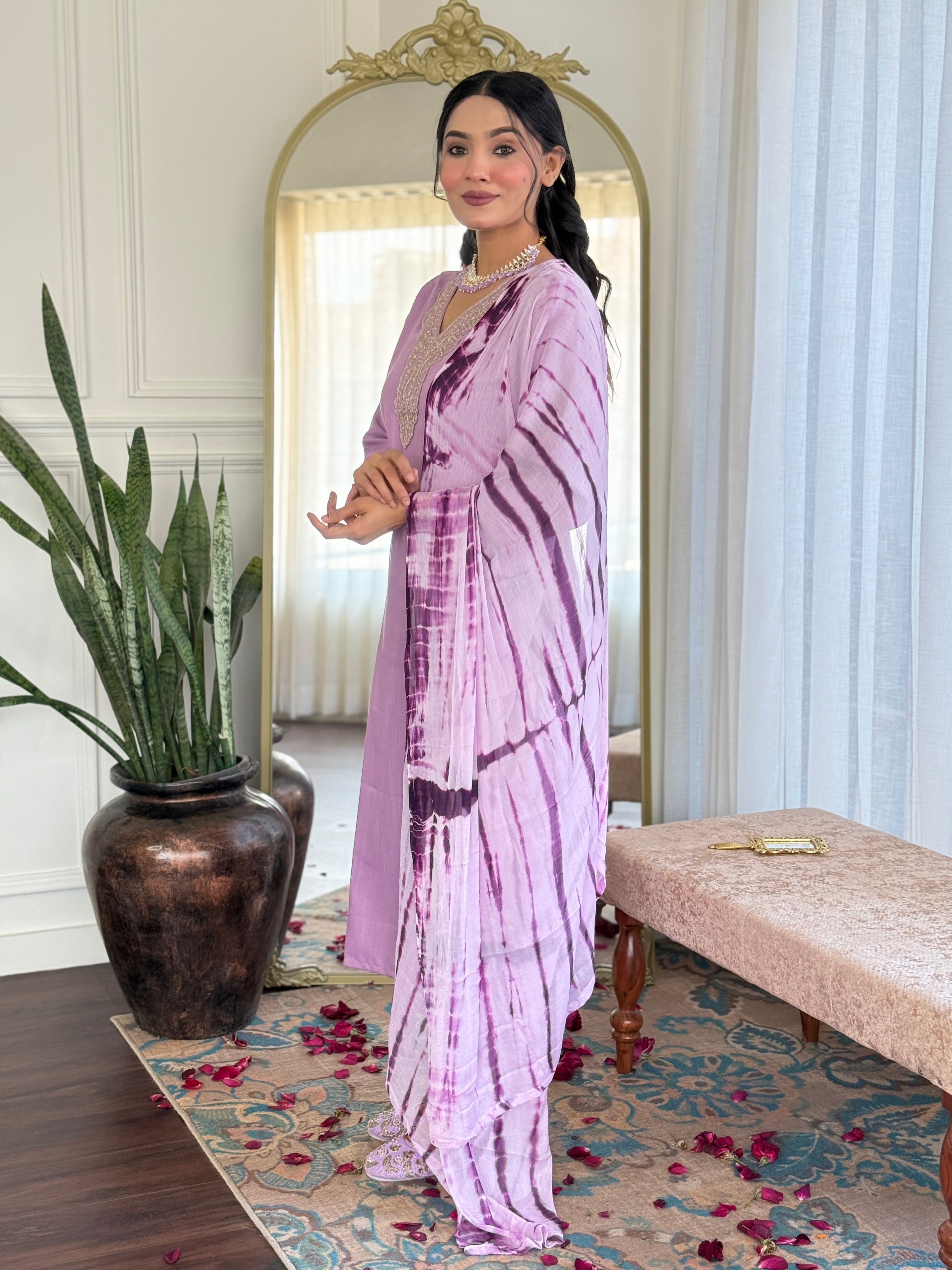 Women's Viscose  Work Kurta Set with Dupatta