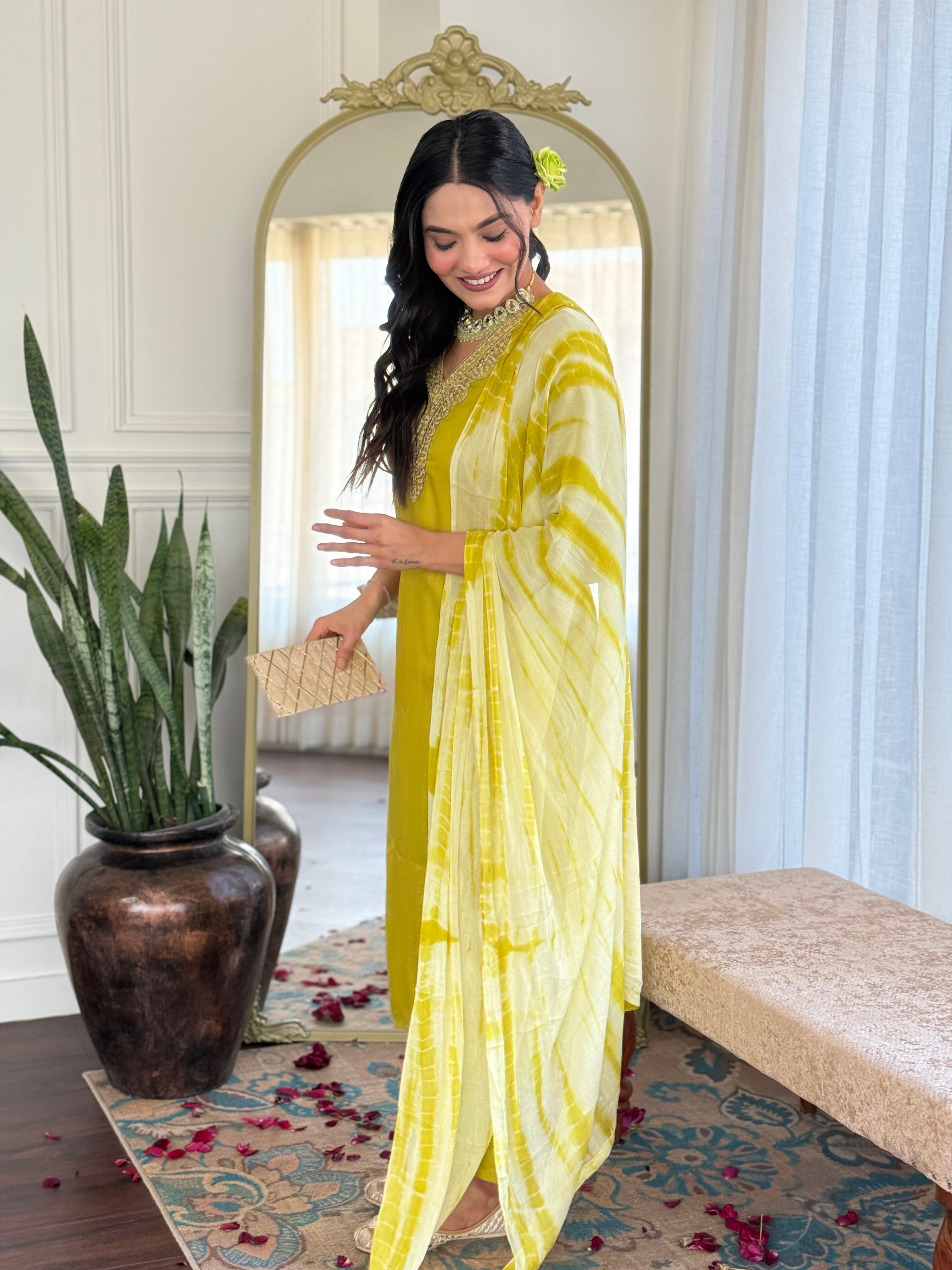 Women's Viscose  Work Kurta Set with Dupatta