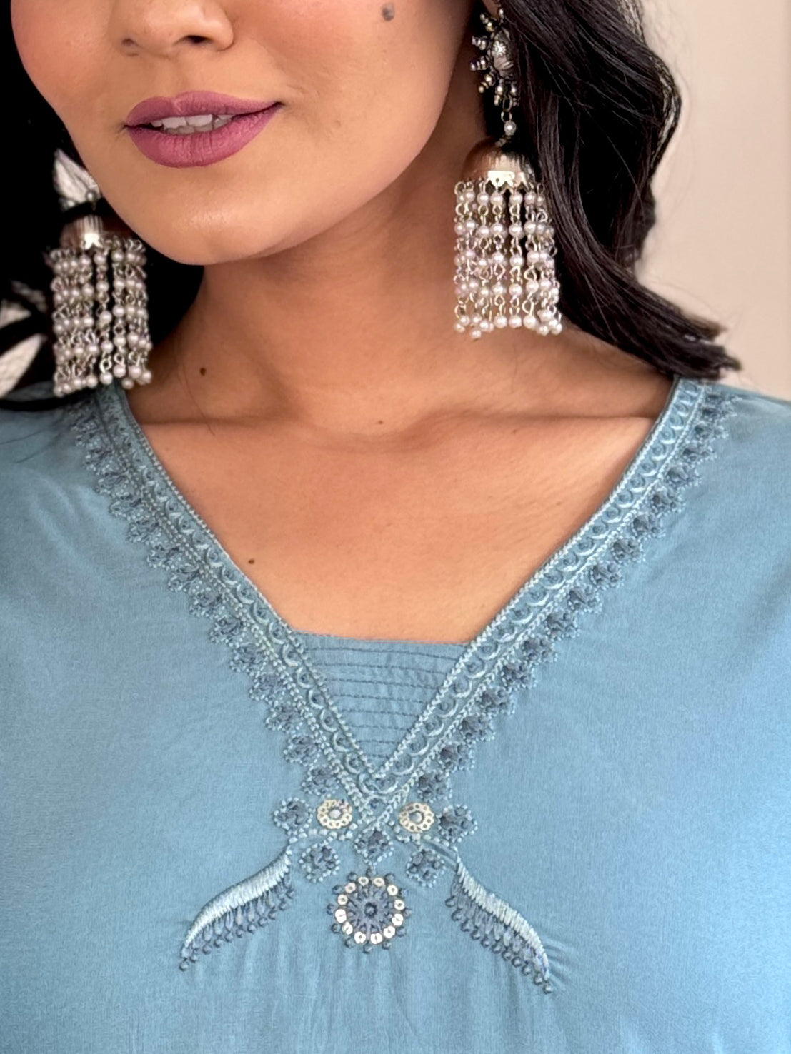 Women's  Viscose chanderi  Kurta and Pant with Dupatta Set