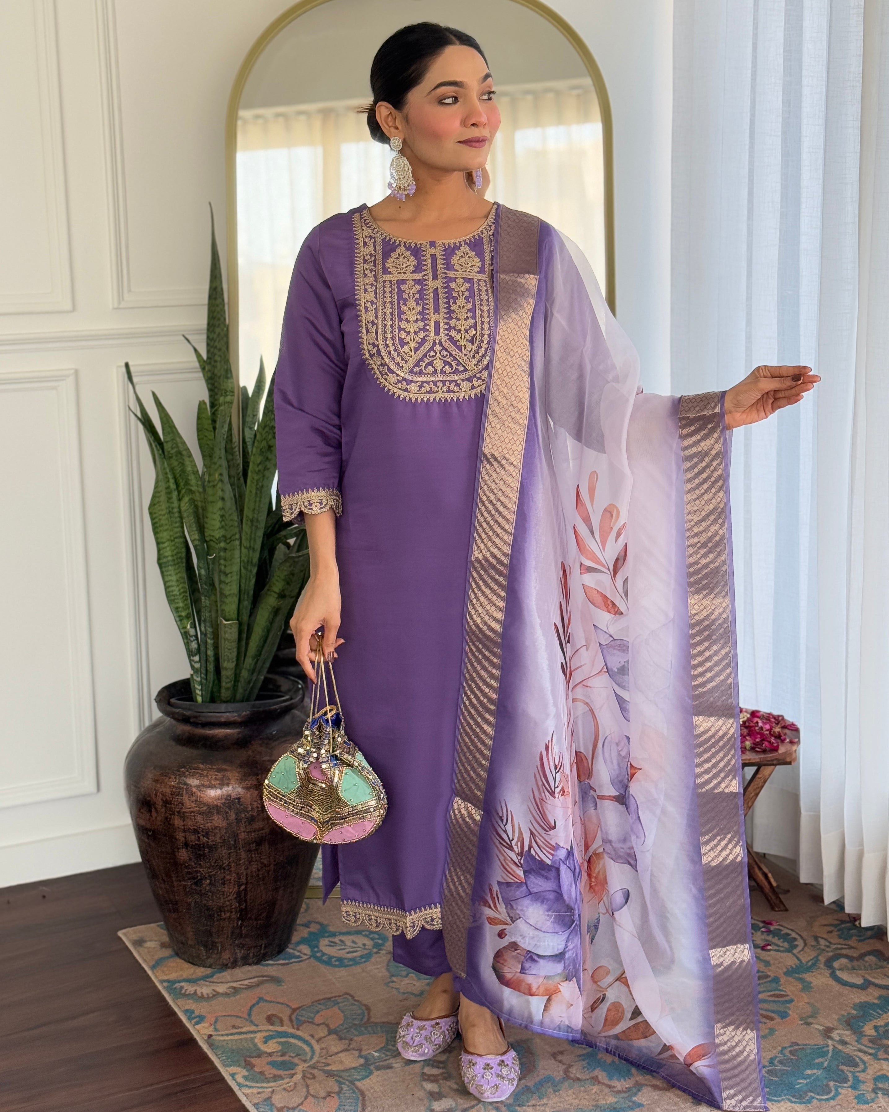 Morang Women’s Viscose Rayon Kurta Set with Dupatta