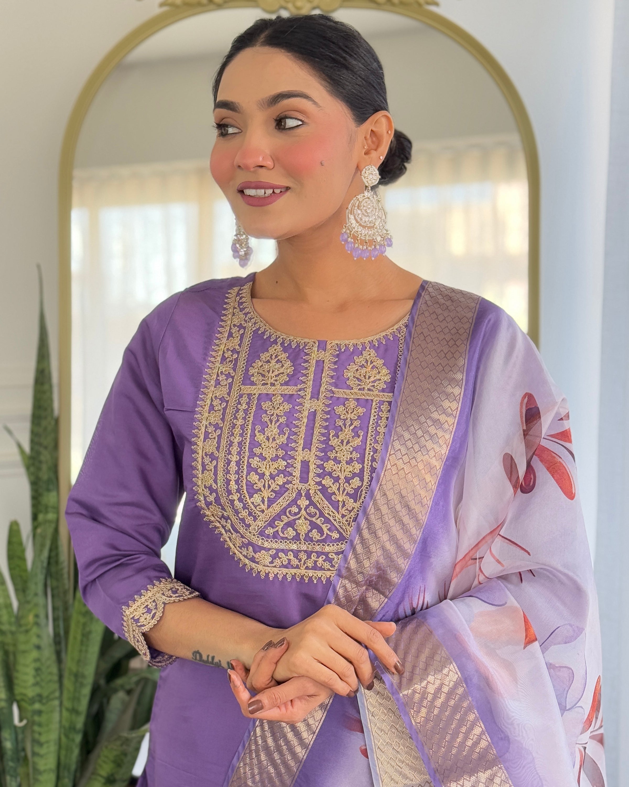 Morang Women’s Viscose Rayon Kurta Set with Dupatta
