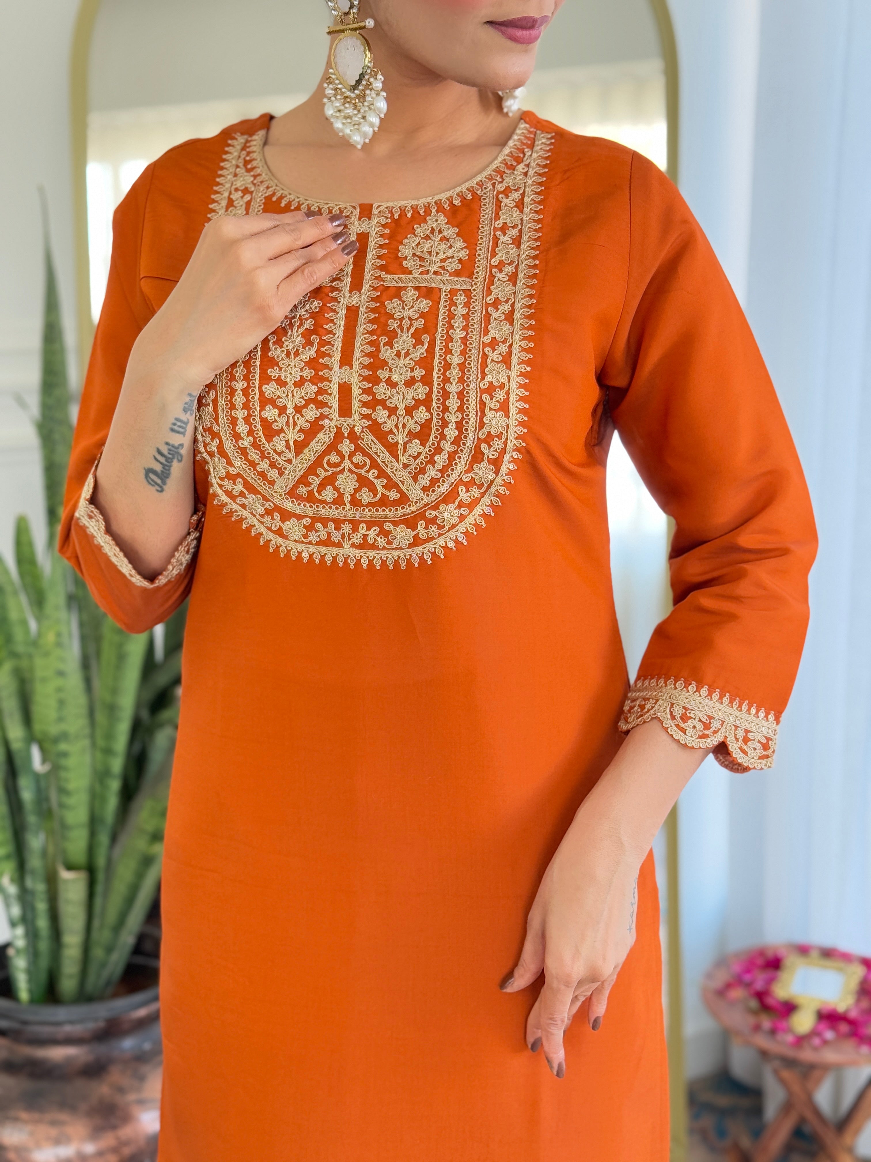 Morang Women’s Viscose Rayon Kurta Set with Dupatta