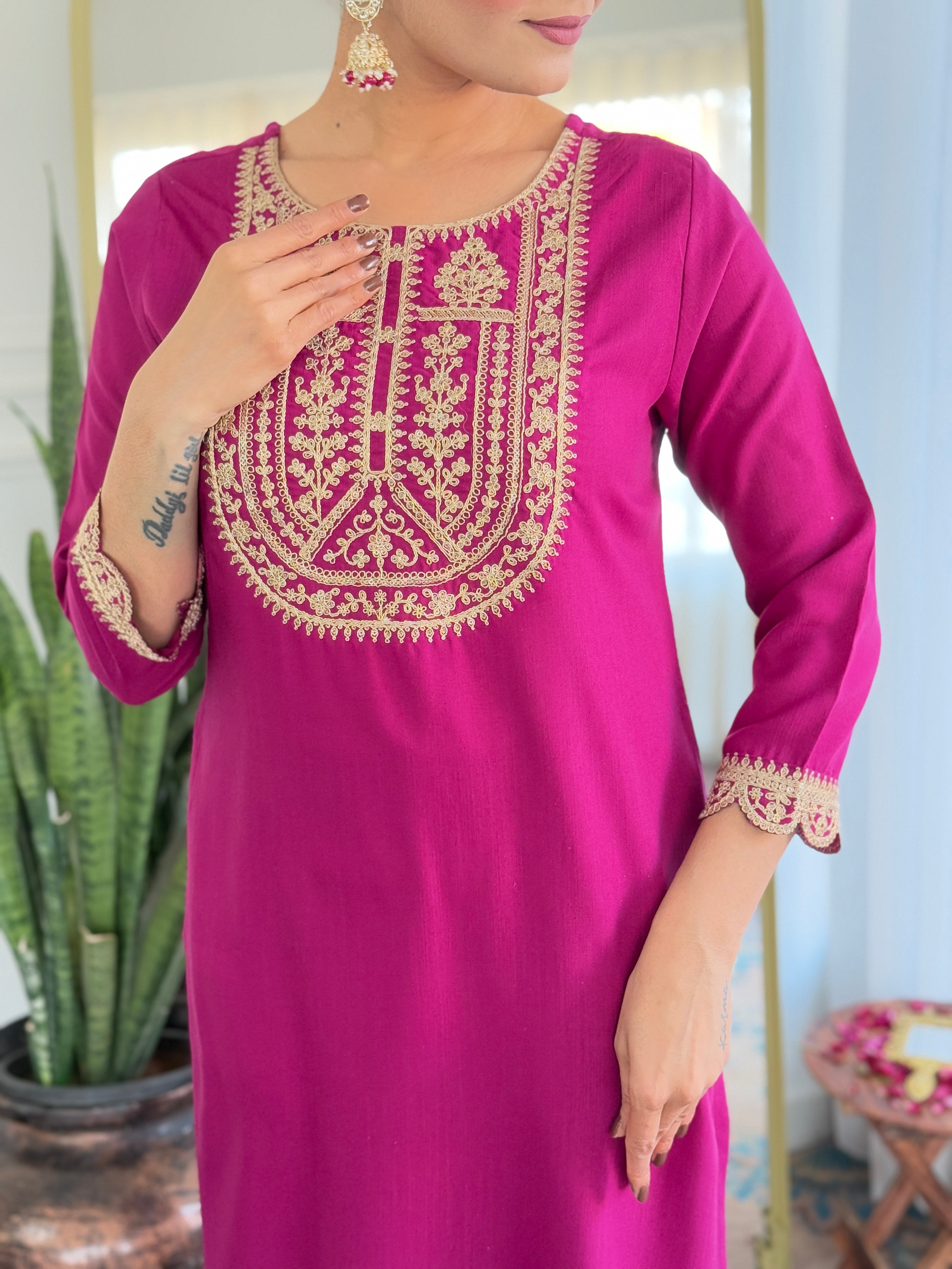 Morang Women’s Viscose Rayon Kurta Set with Dupatta